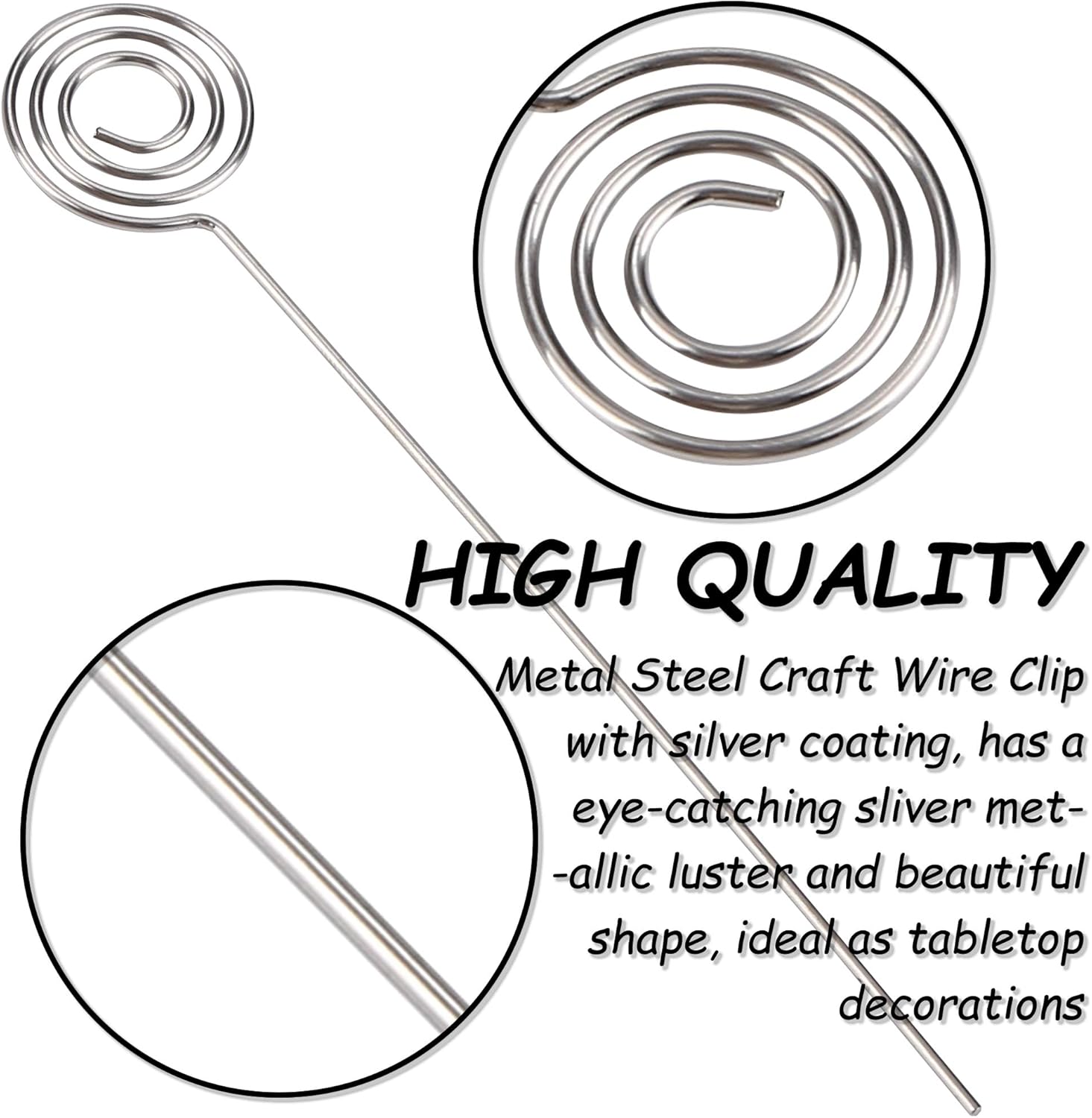 HW 50pcs 47L Metal Ring Clip for Memo and Table Card Holders