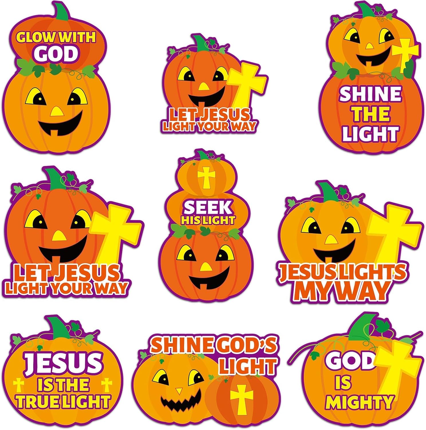 36PCS Halloween Christian Pumpkin Bulletin Board Decor Kit