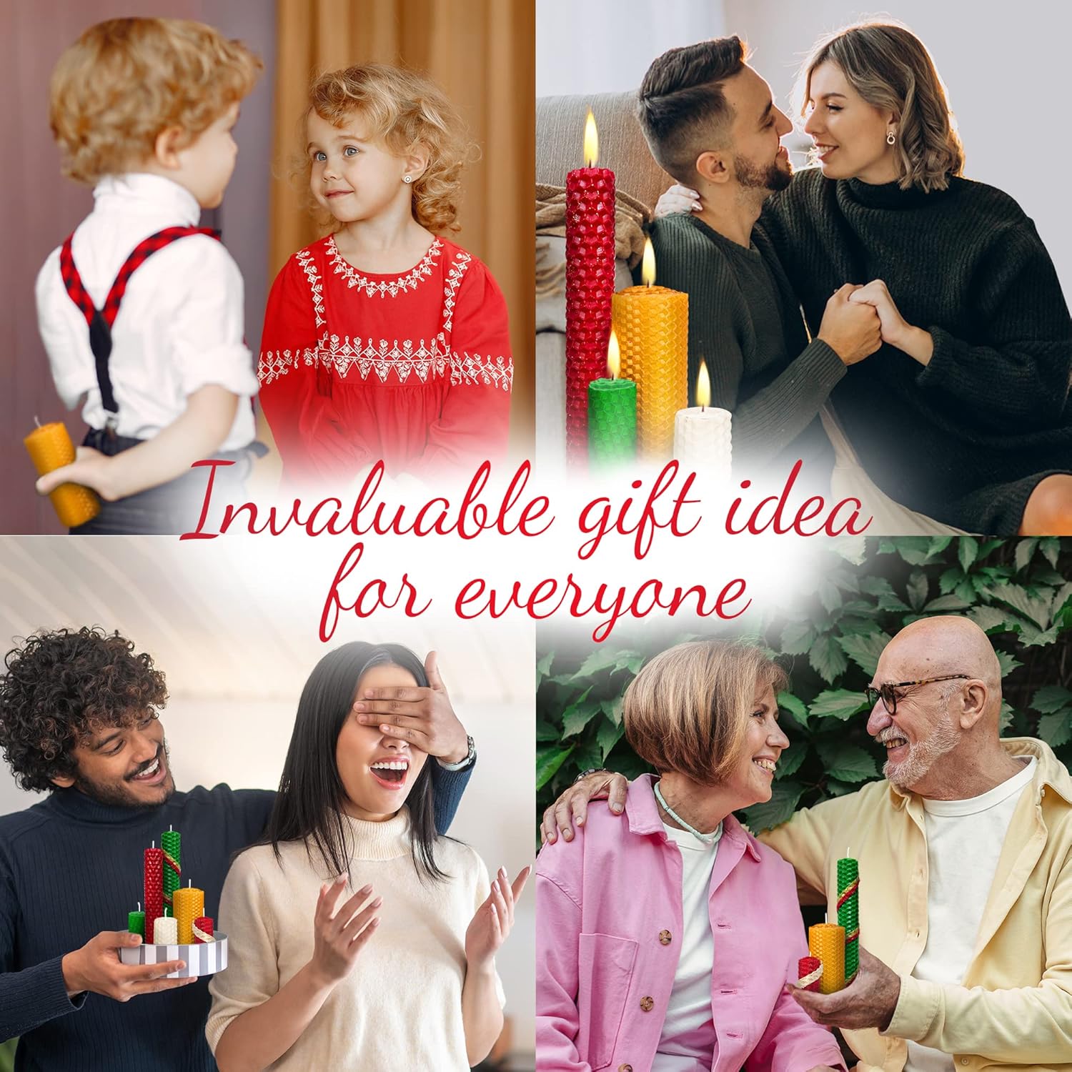 Christmas Candle Rolling Kit - DIY Beeswax Candle Making for All Ages
