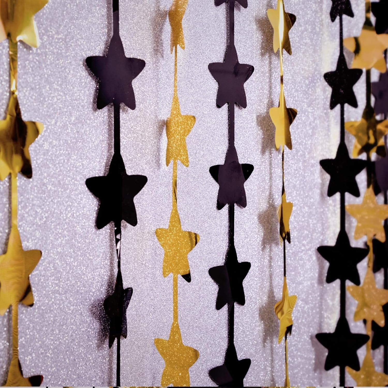 Black and Gold Star Birthday Decorations 2 Pack