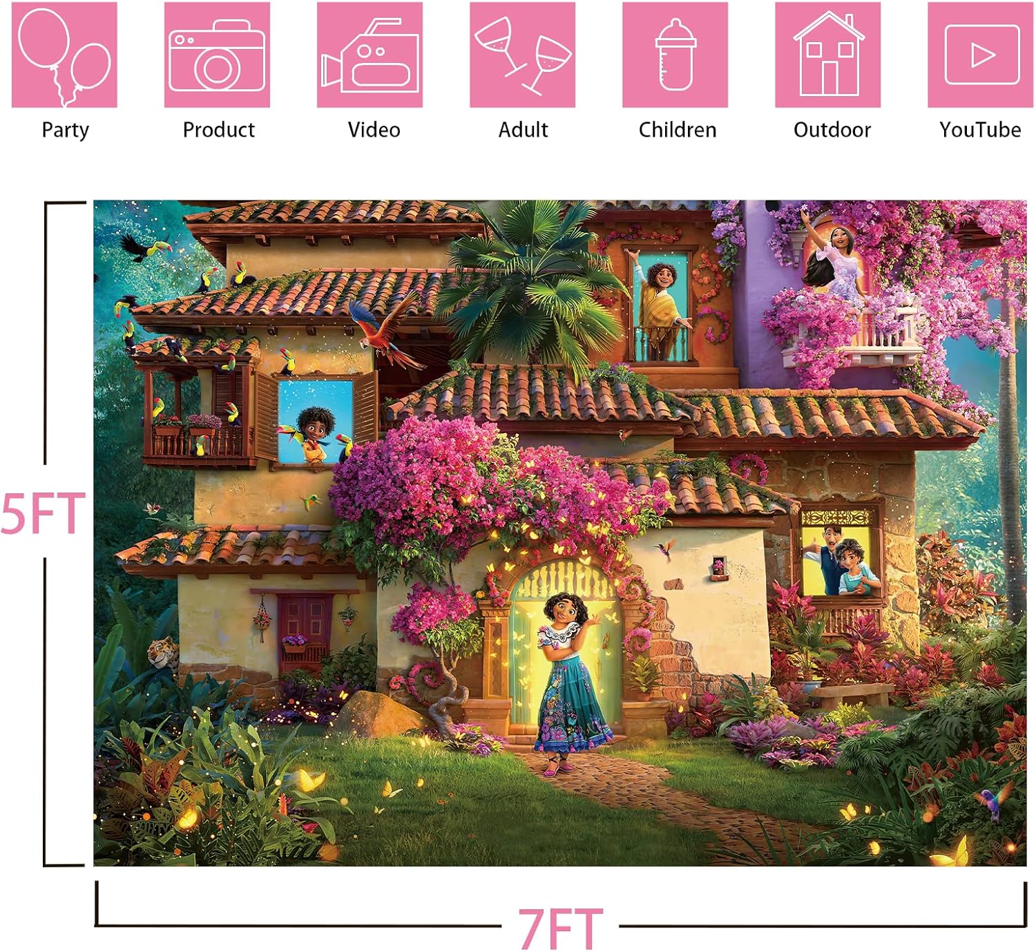 7x5FT Magic House Backdrop for Birthday Party Decor