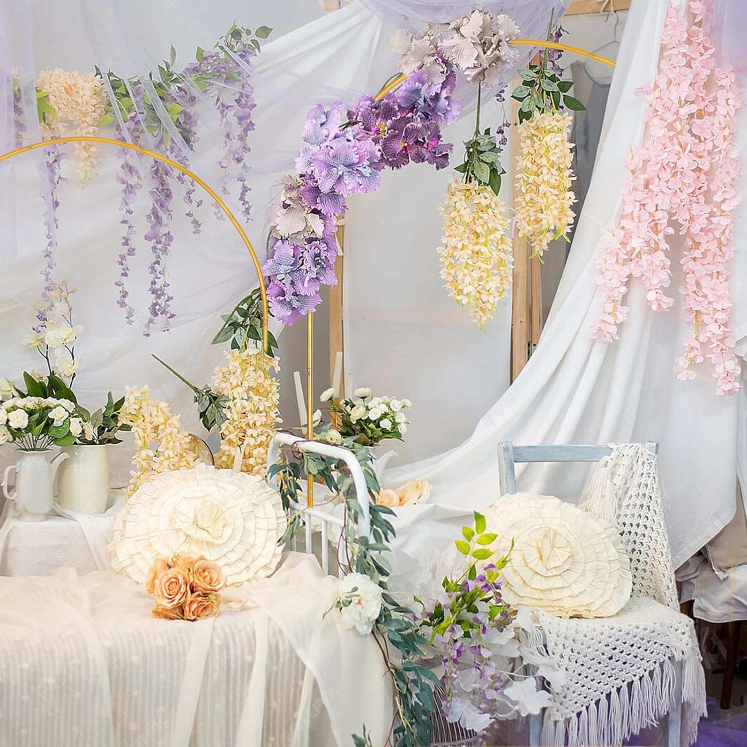 Liacere Gold Metal Arch Backdrop Stand Set of 3