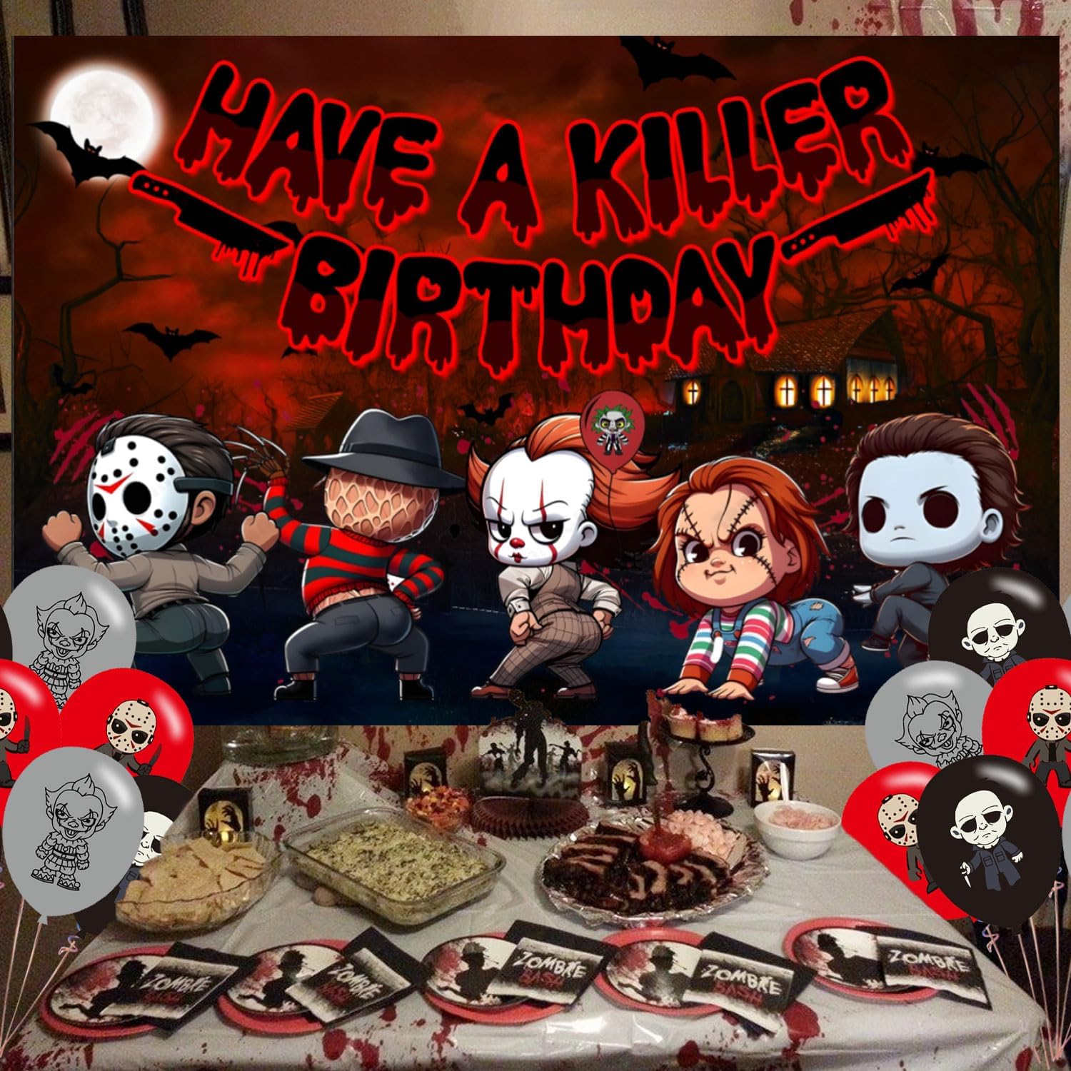Halloween Horror Party Backdrop 5x3ft