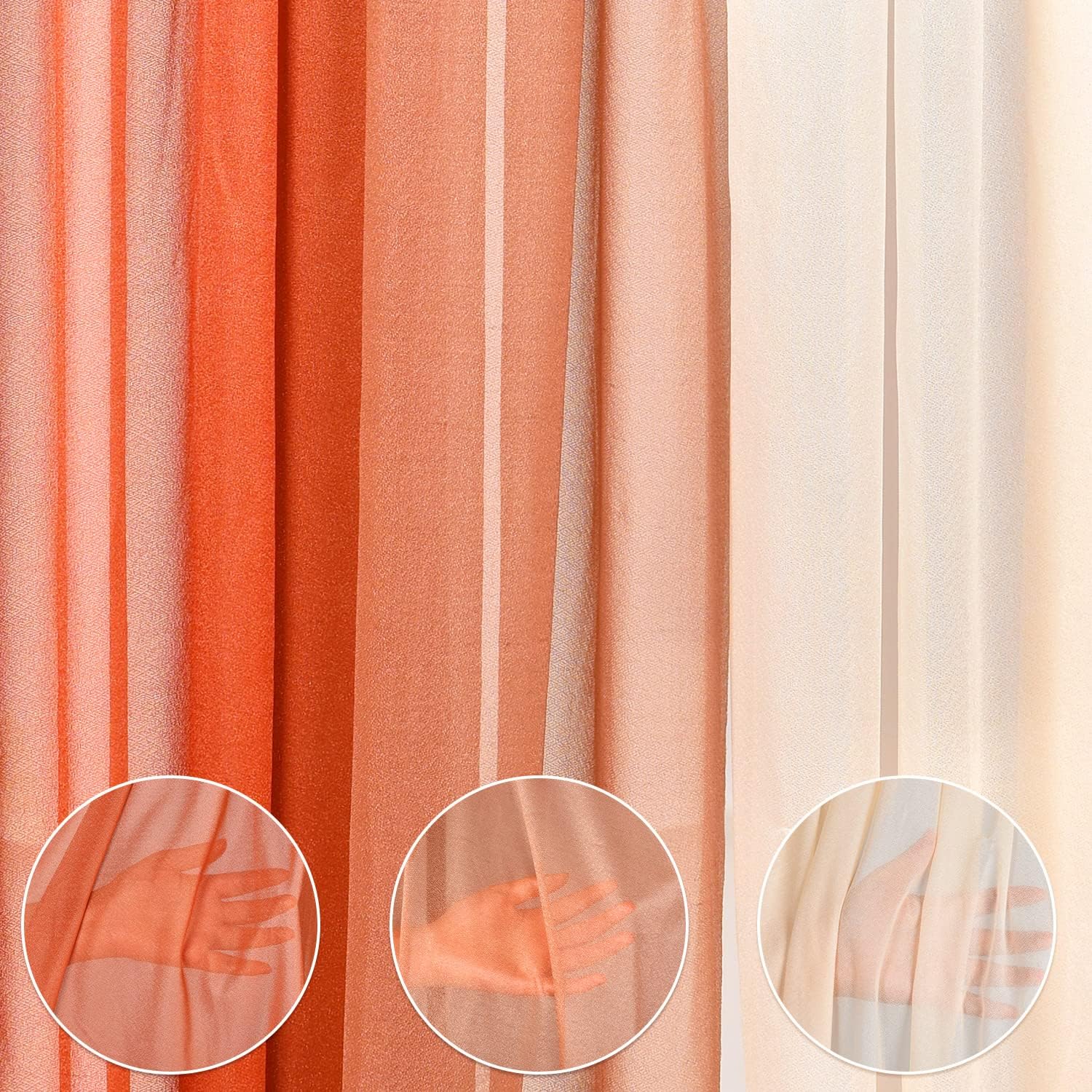 DearHouse 3 Panel Wedding Arch Draping Fabric 295 x 18ft Pearl Sheer Drapes