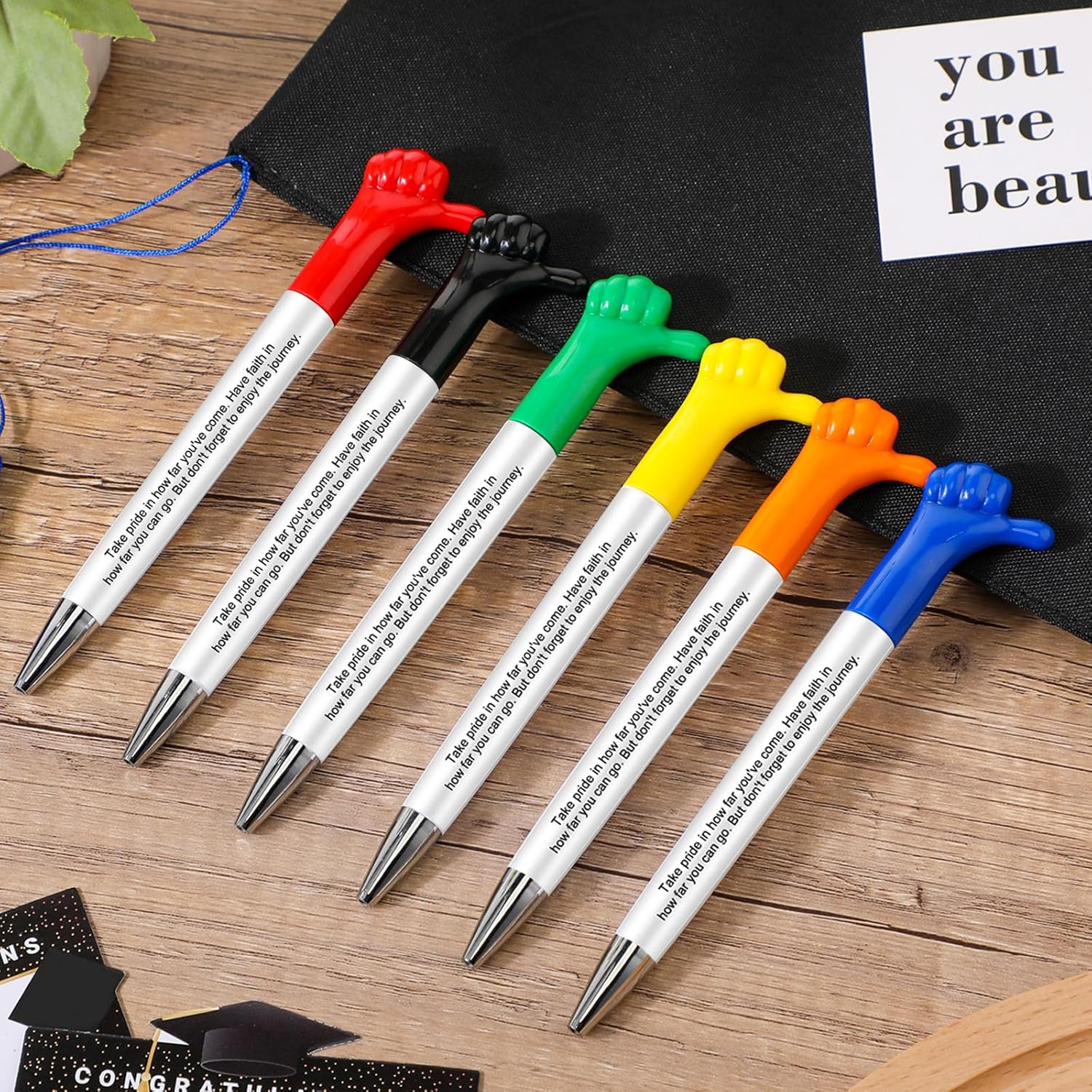 Kosiz 30 Pcs Motivational Thumb Up Pens for Students