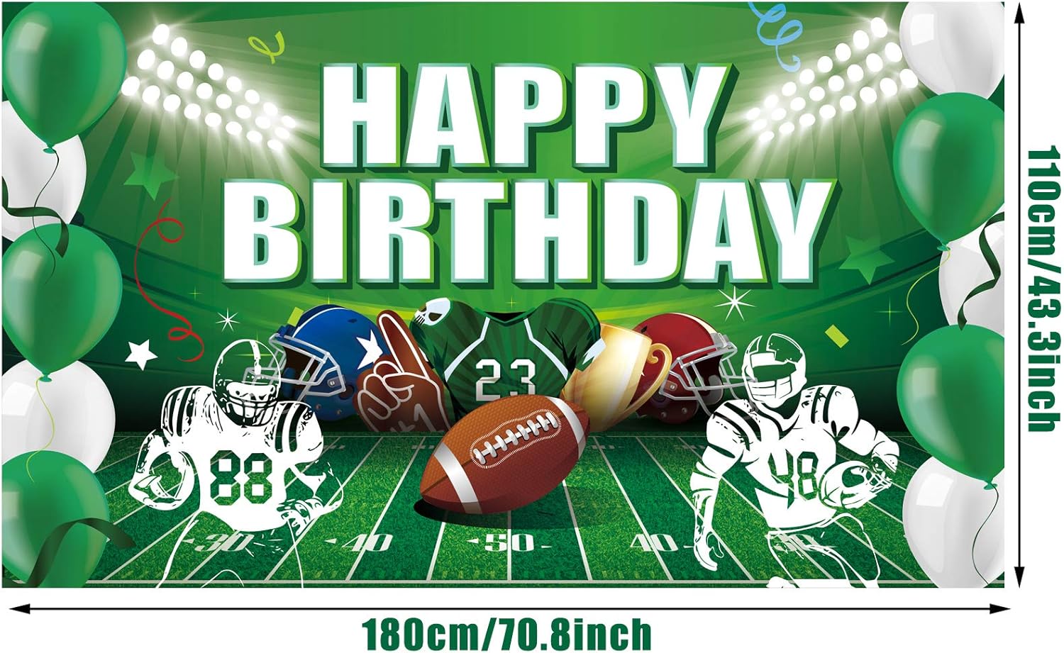 Football Backdrop Banner for Birthday Party Decorations