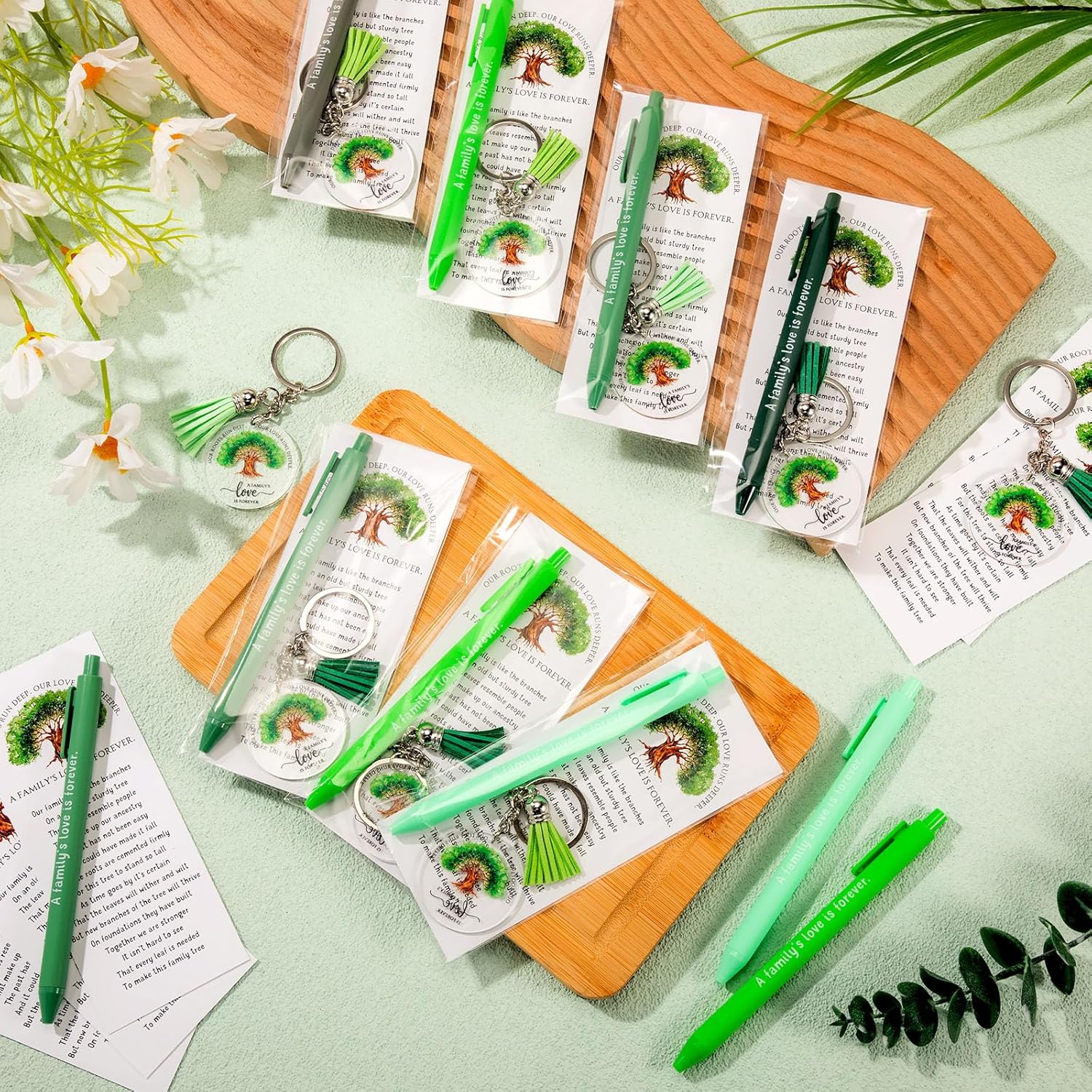 20 Piece Family Reunion Gift Set with Pens and Keychains