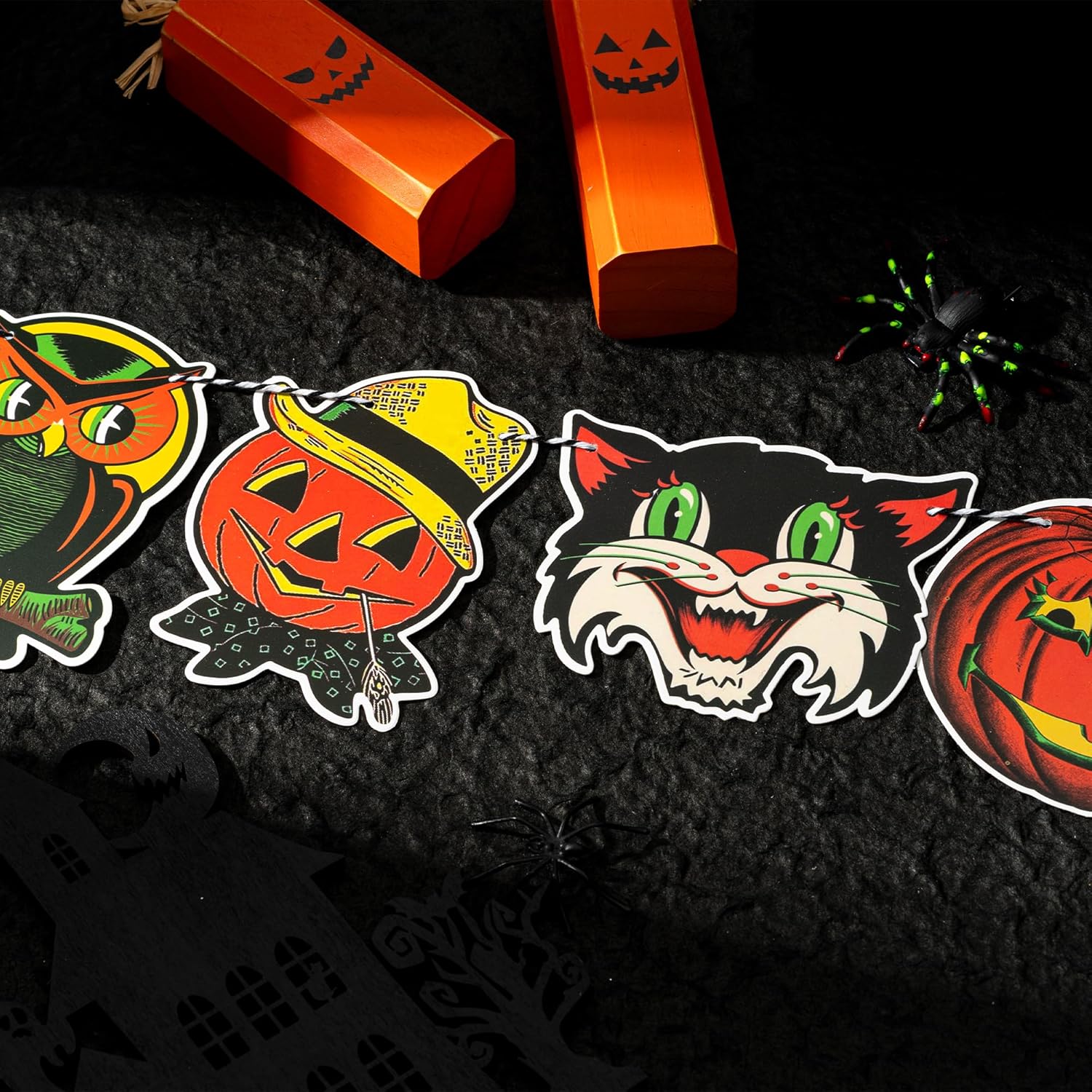 Vintage Halloween Banner with 10 Cute Designs