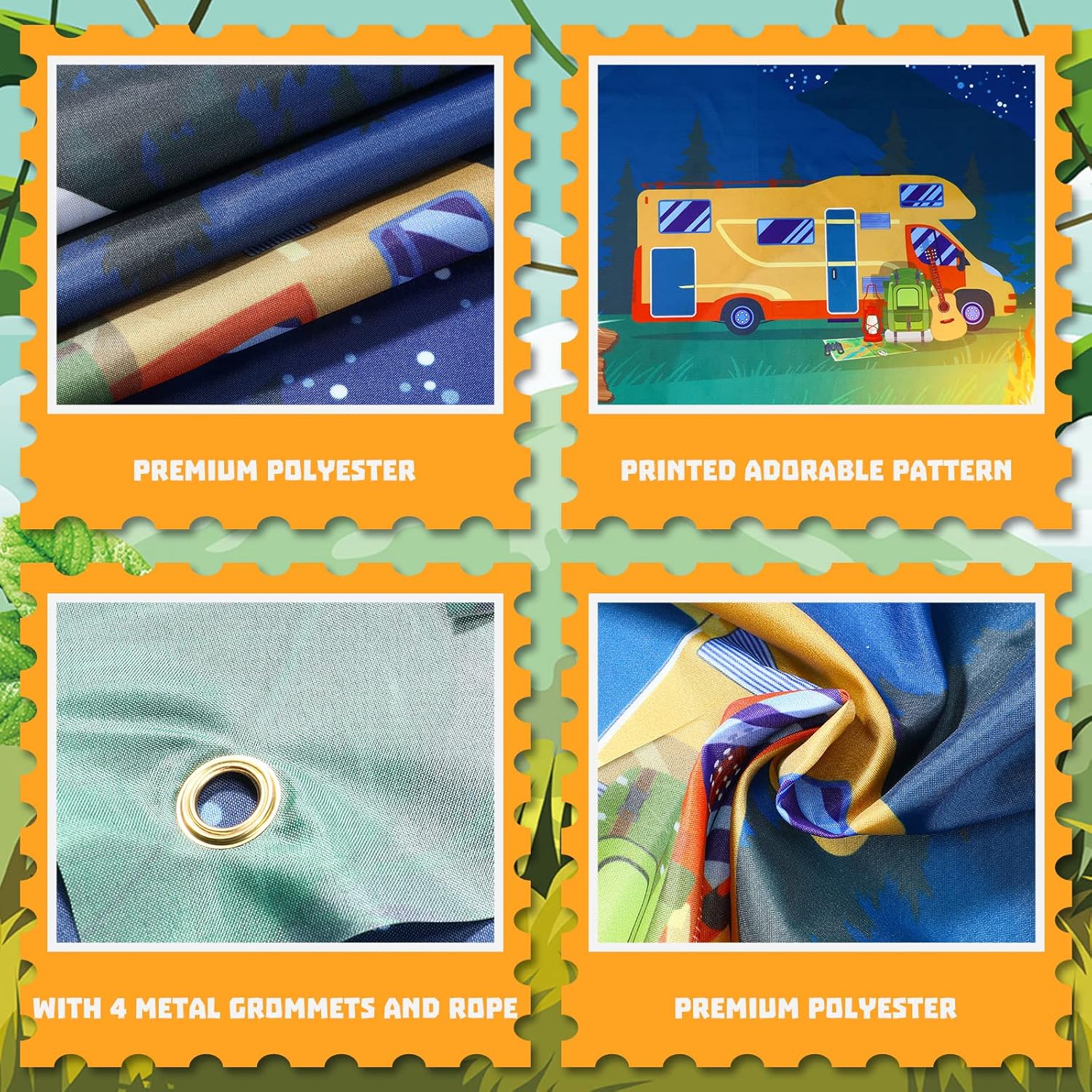 Remerry Camping Backdrop Photo Background for Parties 708 x 433 Inch