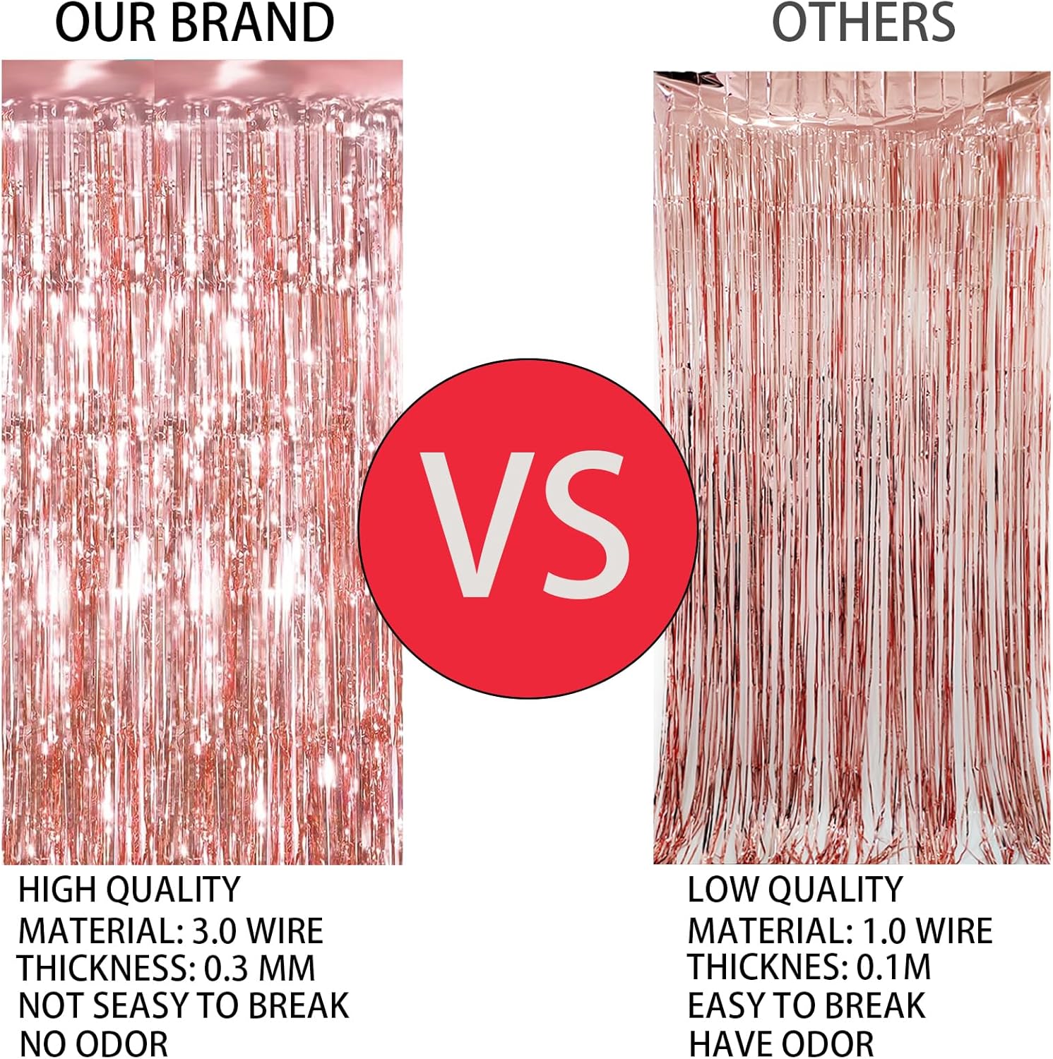 2 Pack Foil Curtain Tinsel Fringe Photo Booth Backdrop for Parties