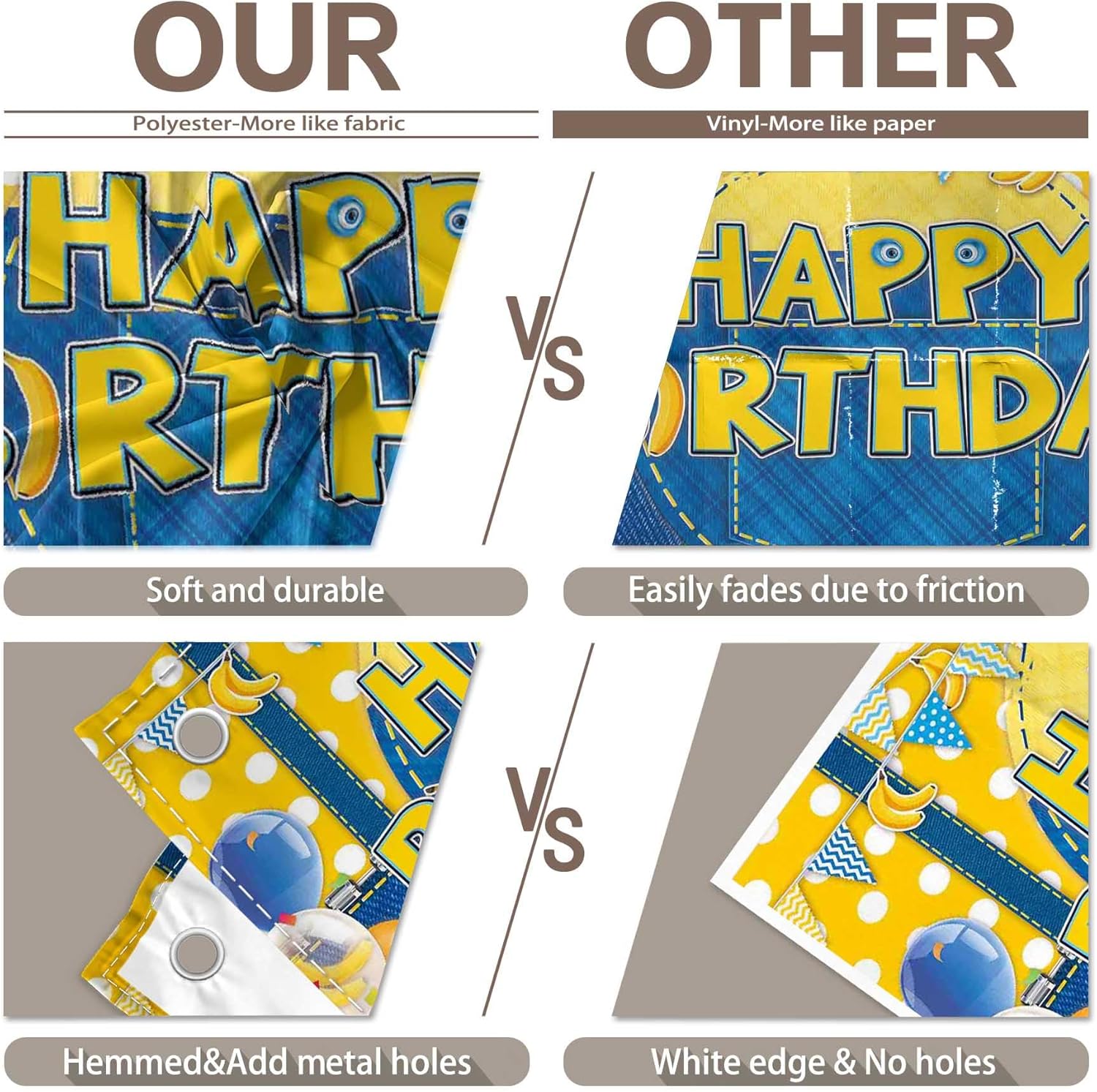 Yellow Jeans Cartoon Birthday Photo Background