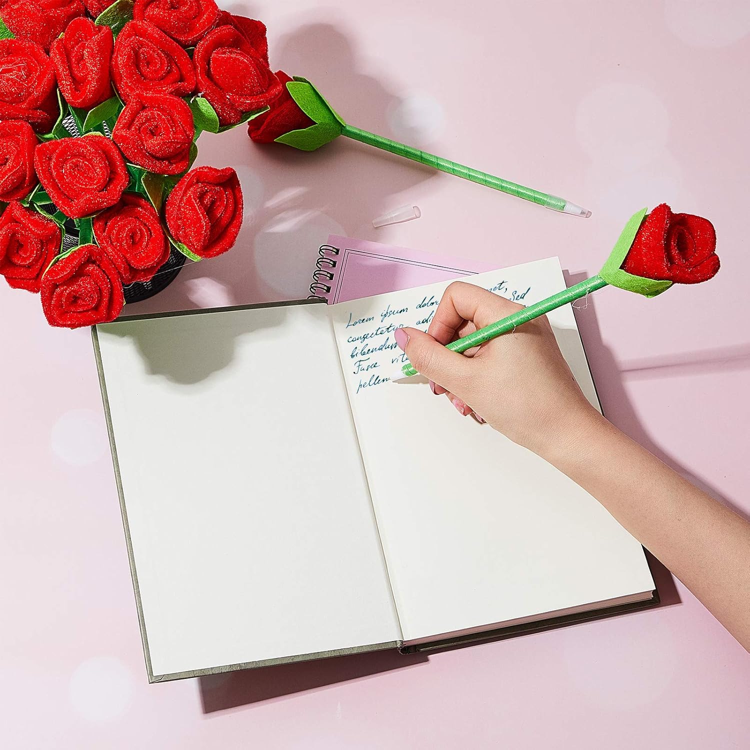 Zonon Valentines Day Rose Design Pens Set of 24