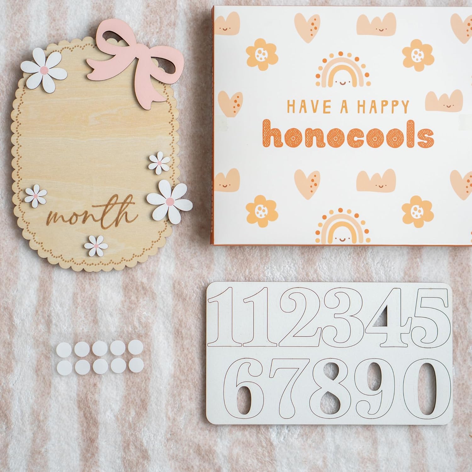Baby Monthly Milestone Sign Double-Sided 1-12