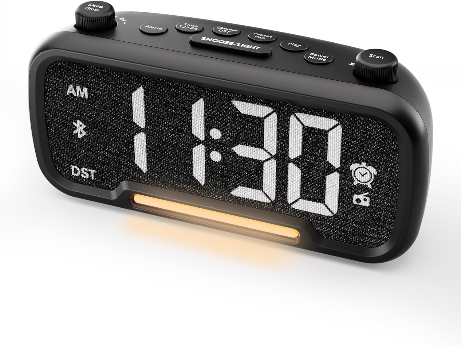 Digital Alarm Clock Radio with Bluetooth Speaker and Night Light
