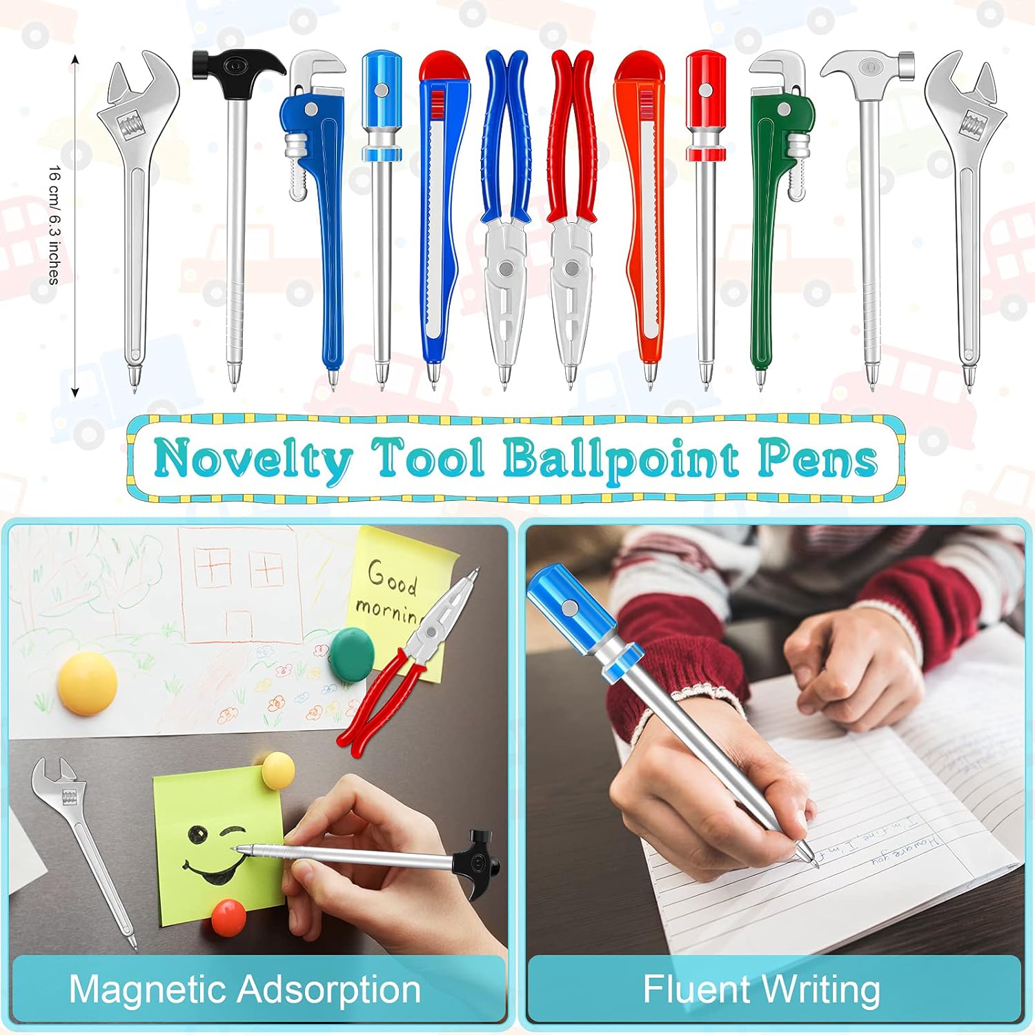 Zonon 24 Pack Colorful Car Tool Ballpoint Pens