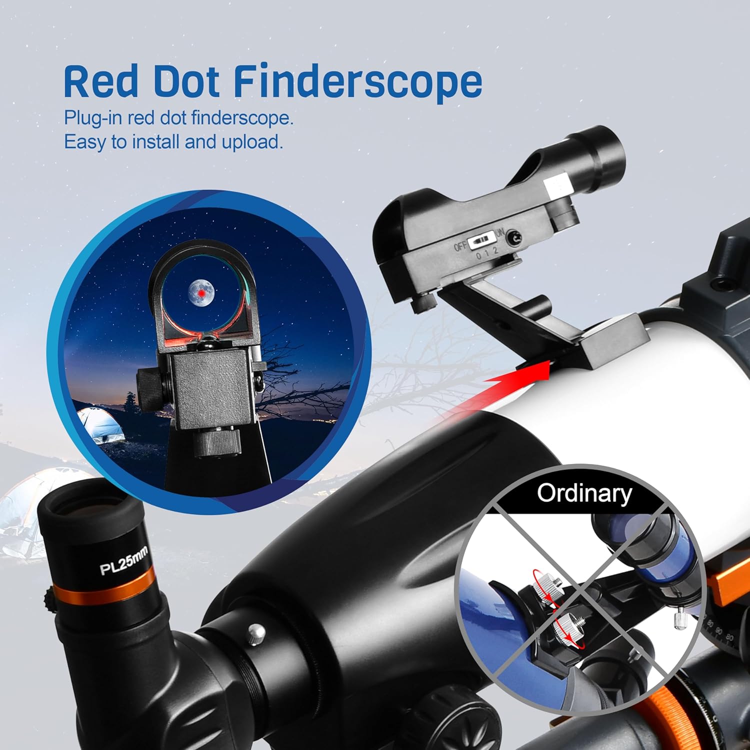AOMEKIE 650mm Refractor Telescope with EQ Mount and Accessories