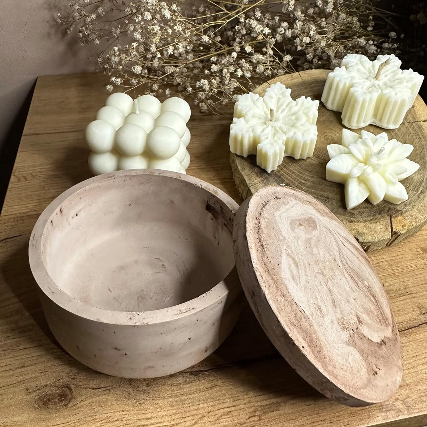 Storage Box Candle Jar Molds Set with Lids