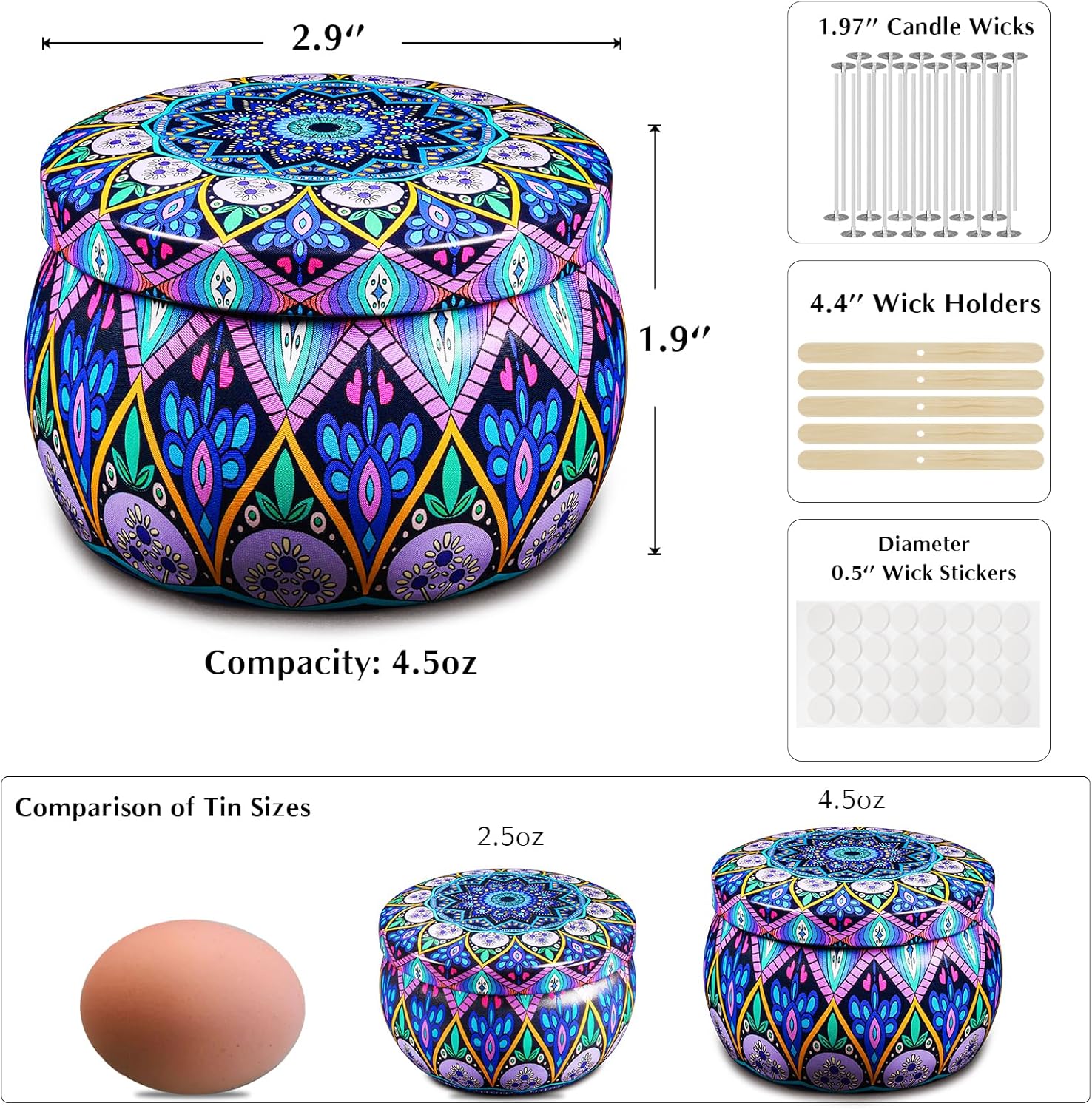 Domivirgo 24 Empty Candle Tins with Lids - Simple Candle Making Kit