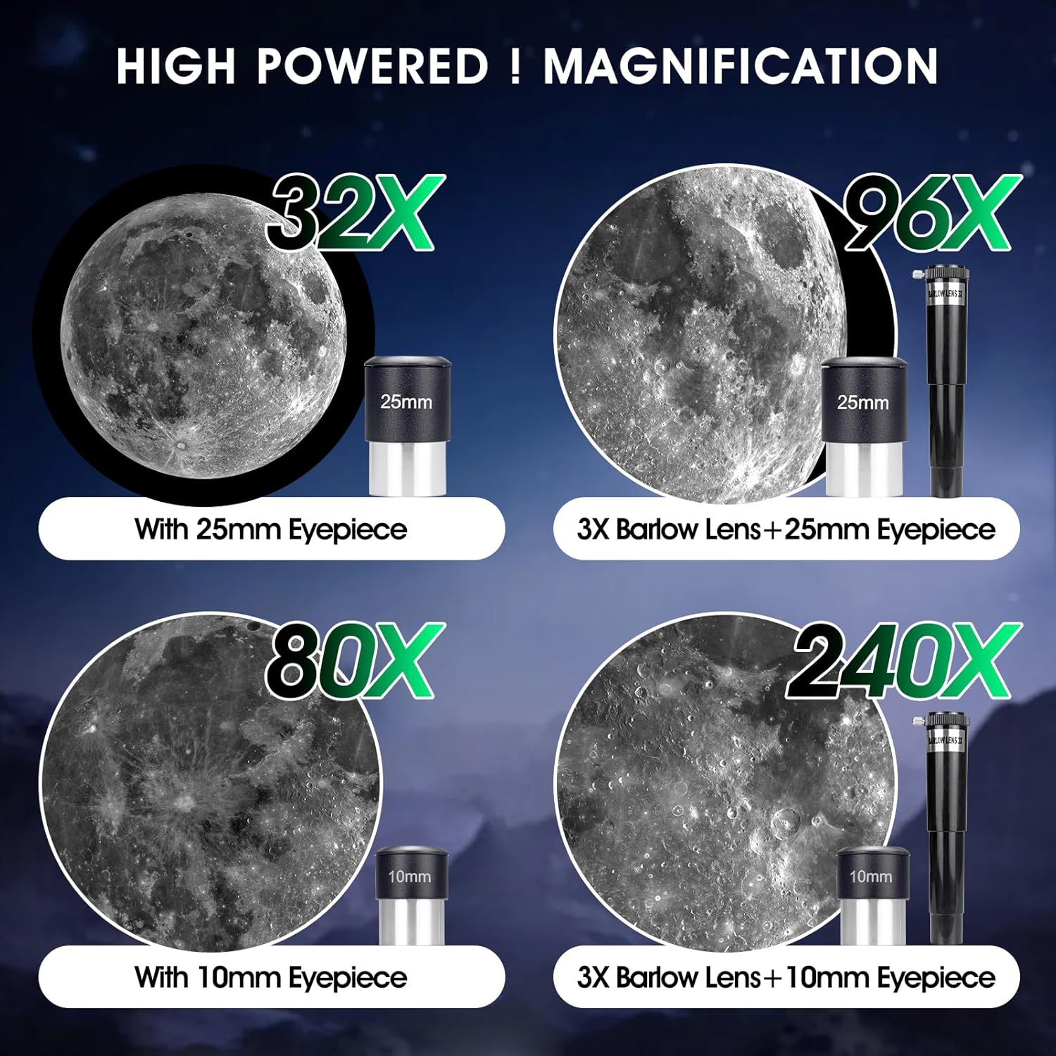 Kids Beginner Telescope with 70mm Aperture and 300mm Focal Length