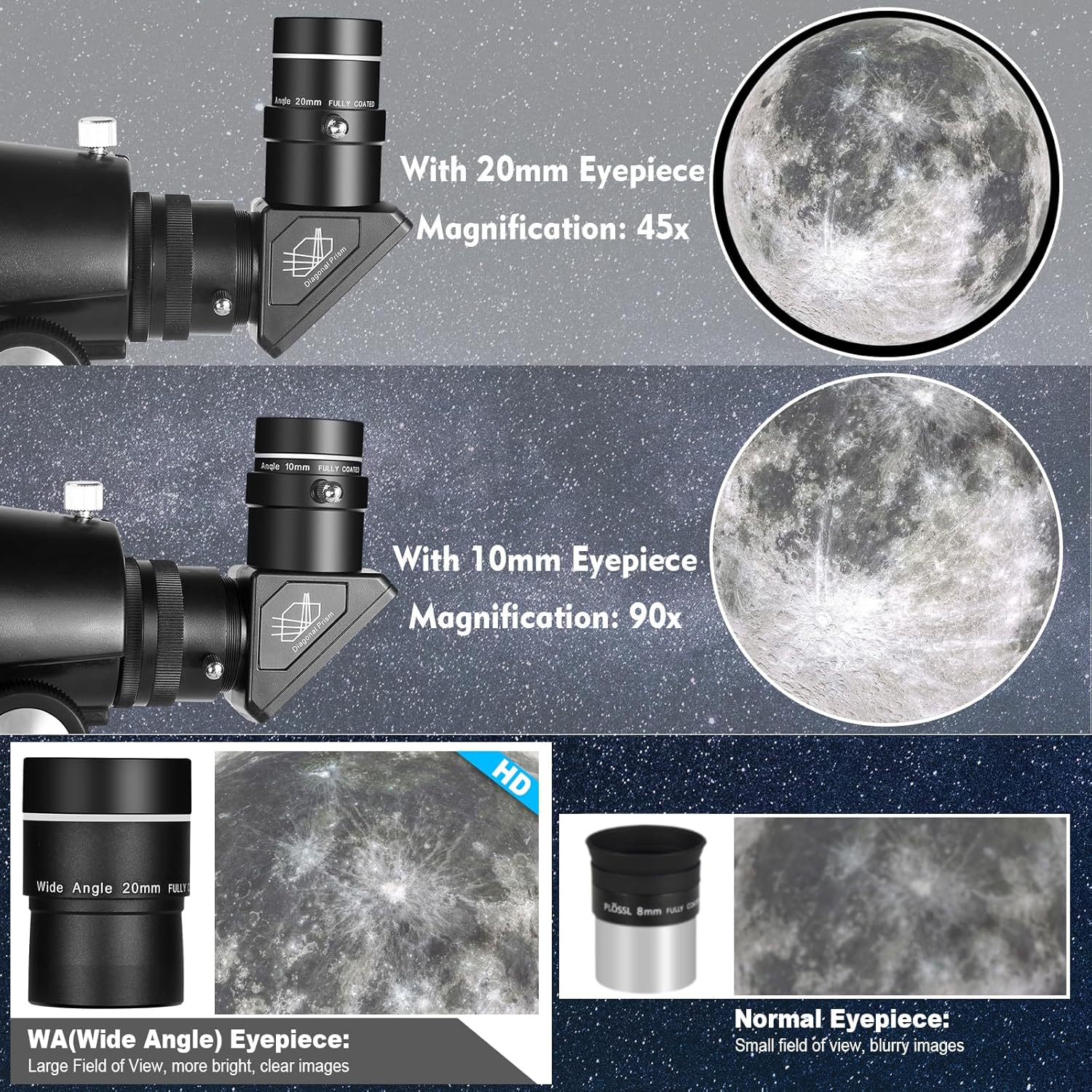 80mm Aperture Refractor Telescope with AZ Mount and Phone Adapter
