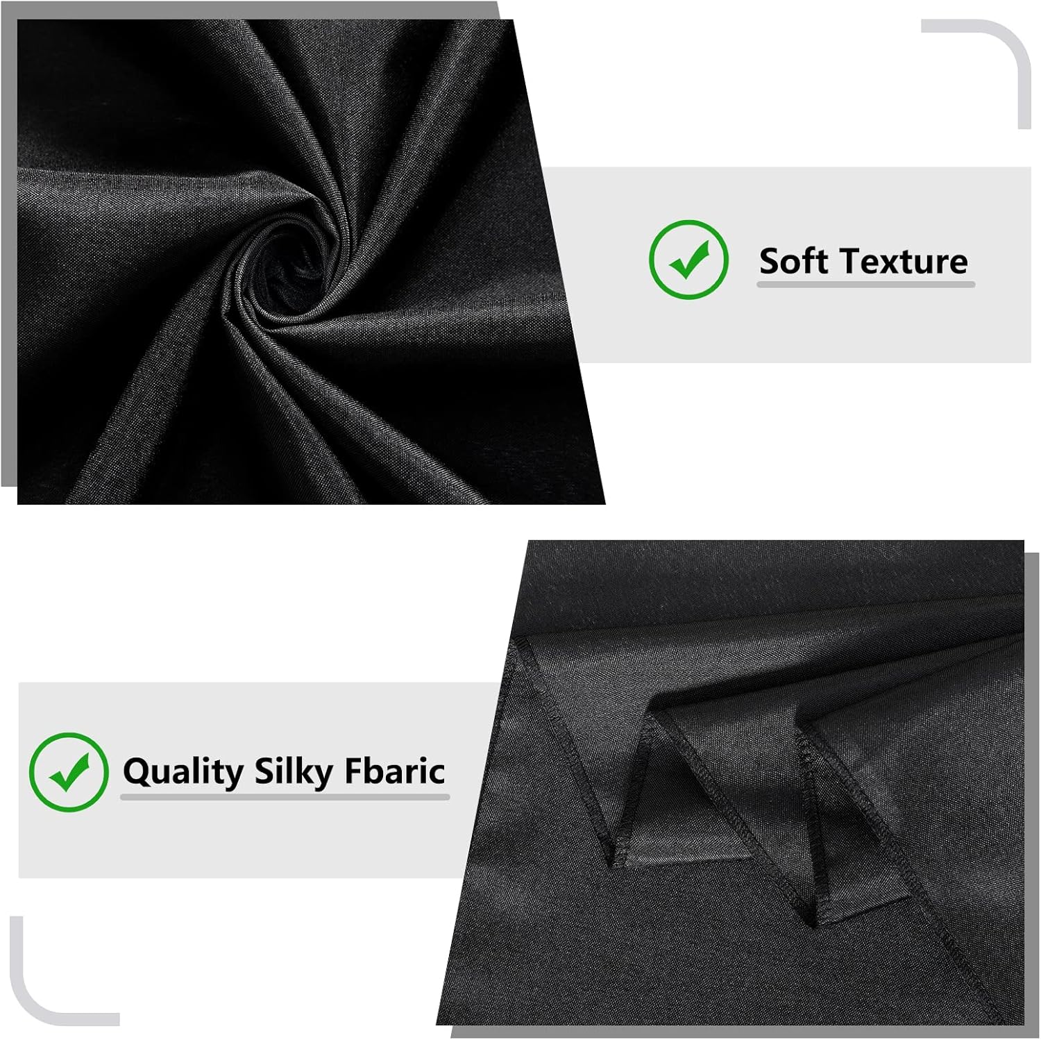 Black Backdrop Curtain 2 Panels 5ft x 10ft Rod Pocket