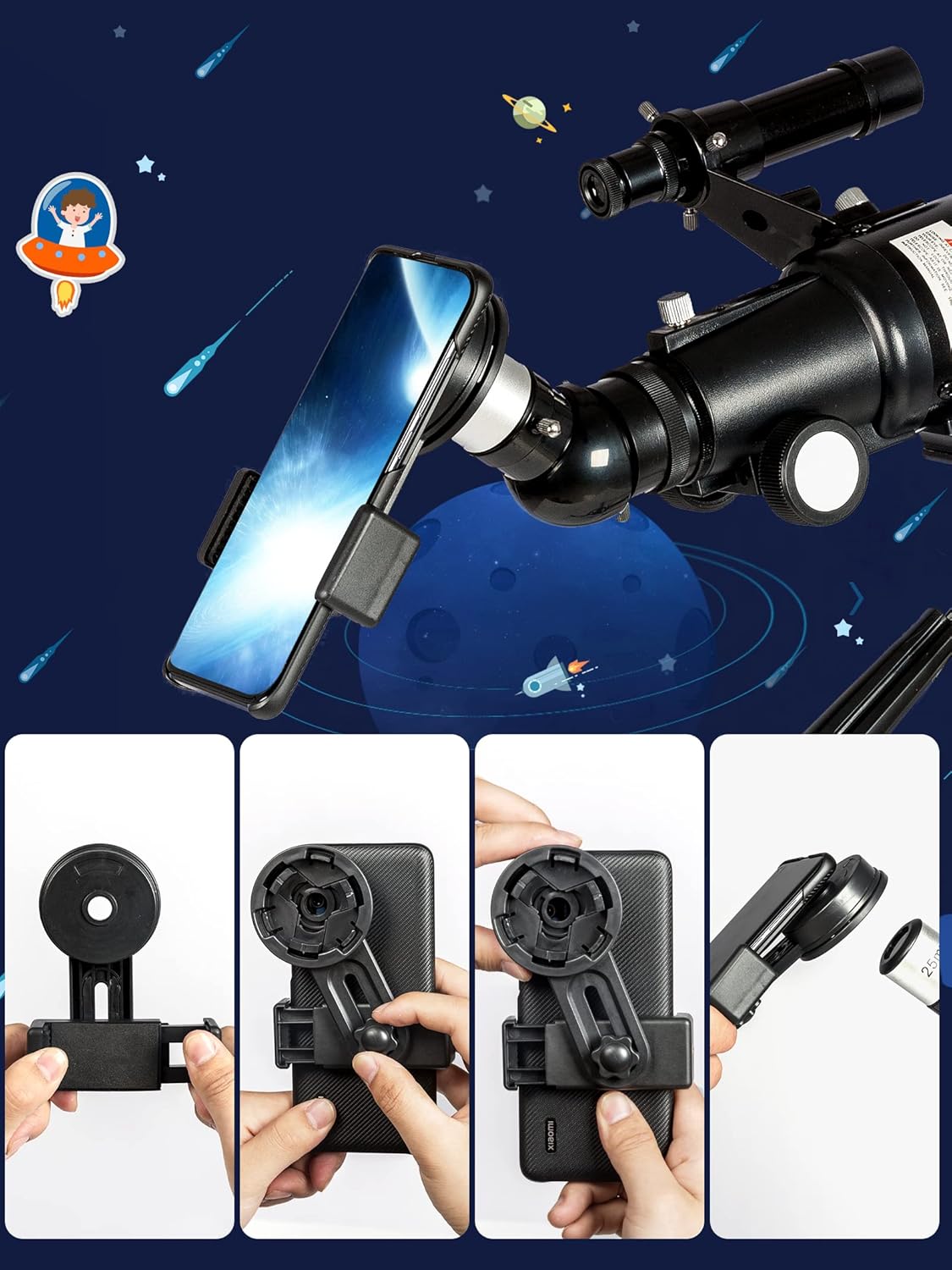Free Soldier 70mm Aperture Astronomy Telescope with Remote and Tripod