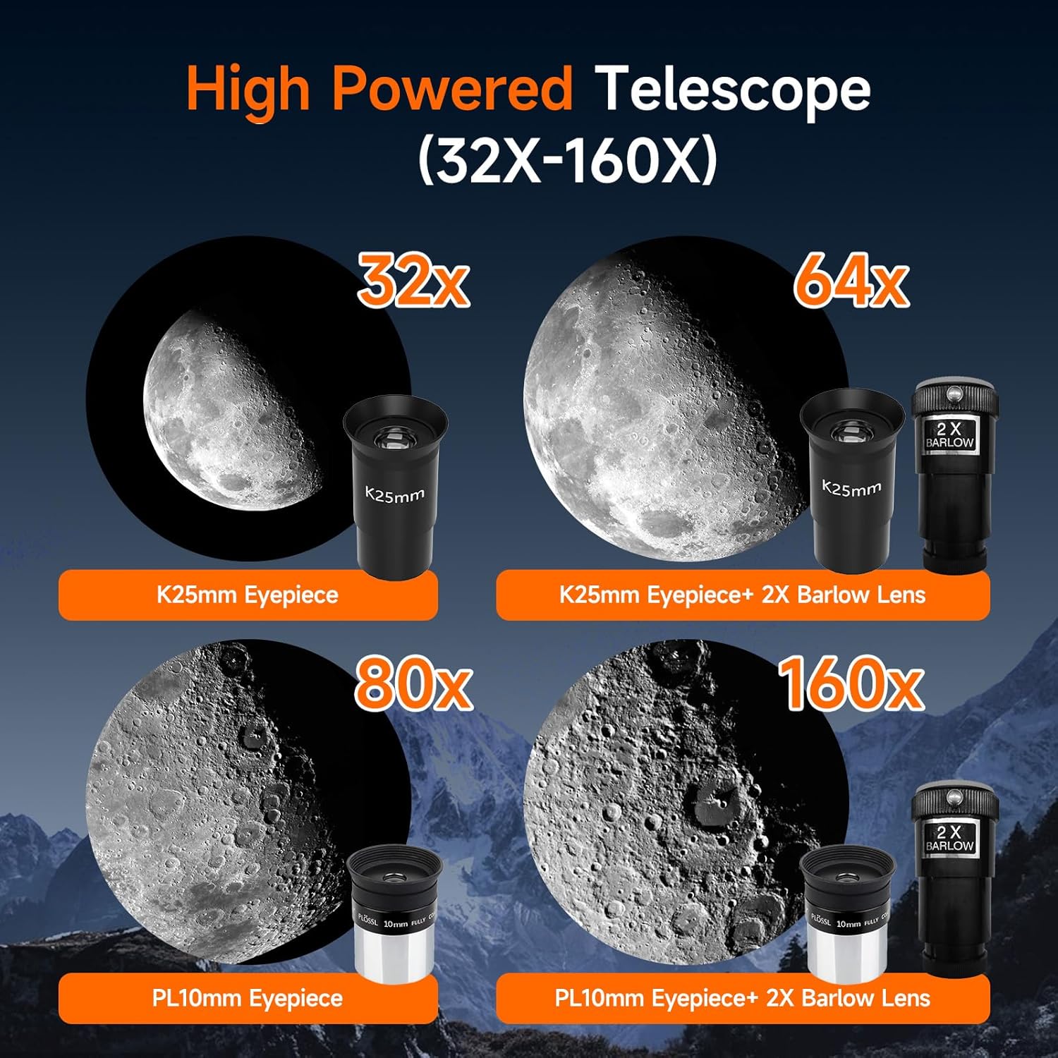 SVBONY SV520 High-Powered Refractor Telescope Kit for Beginners