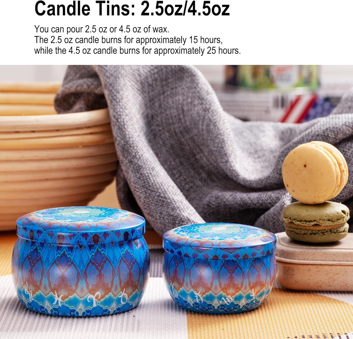 Arxinor 45 oz Candle Tins 28 Patterns 28 Pcs