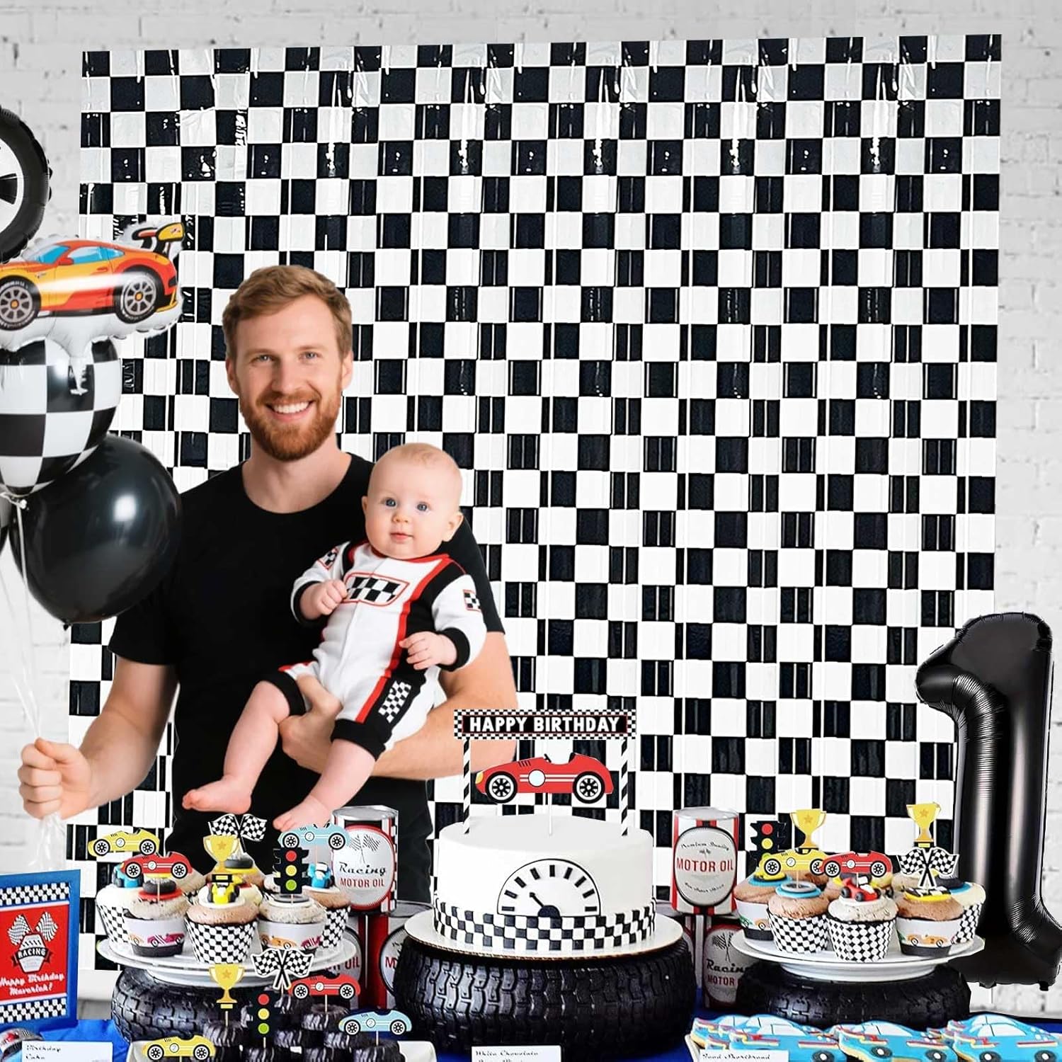 2 Race Car Backdrops for Birthday Parties and Photo Props