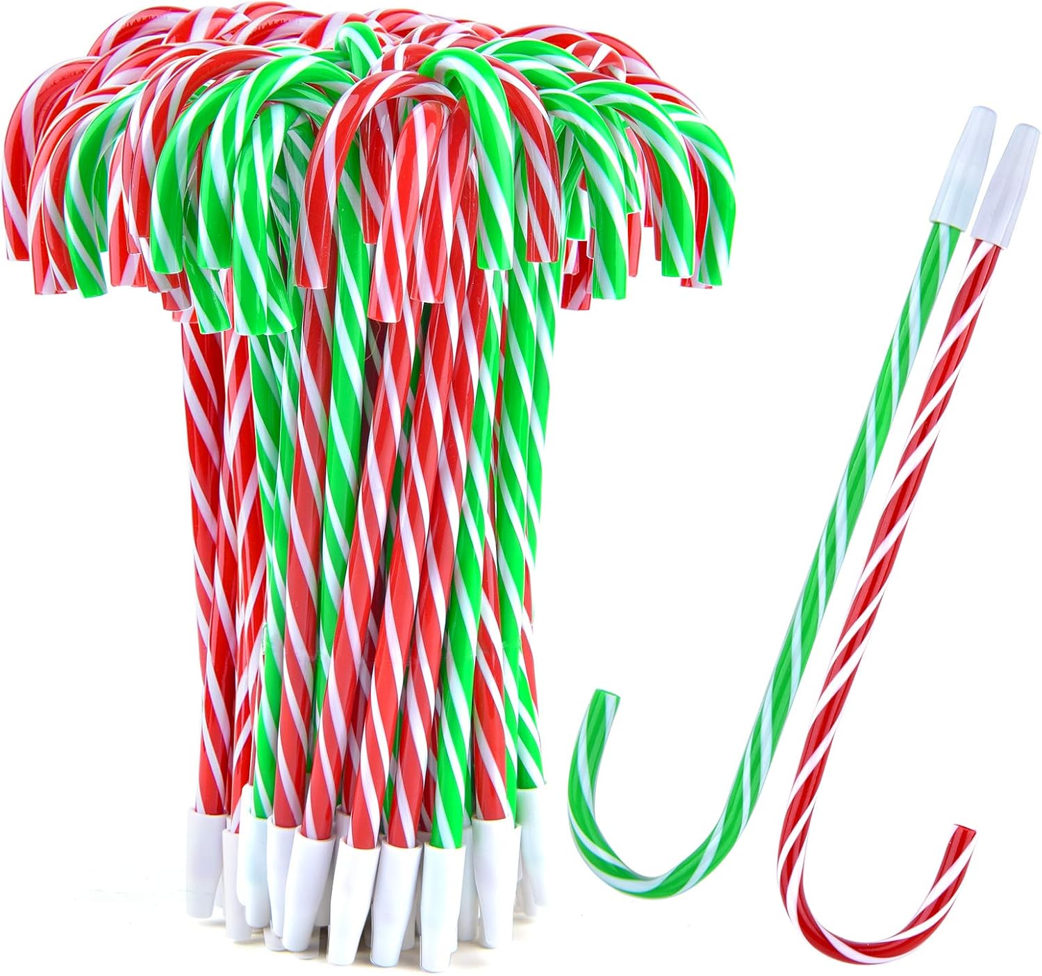 Candy Cane Christmas Pens with Black Ink 48PCS