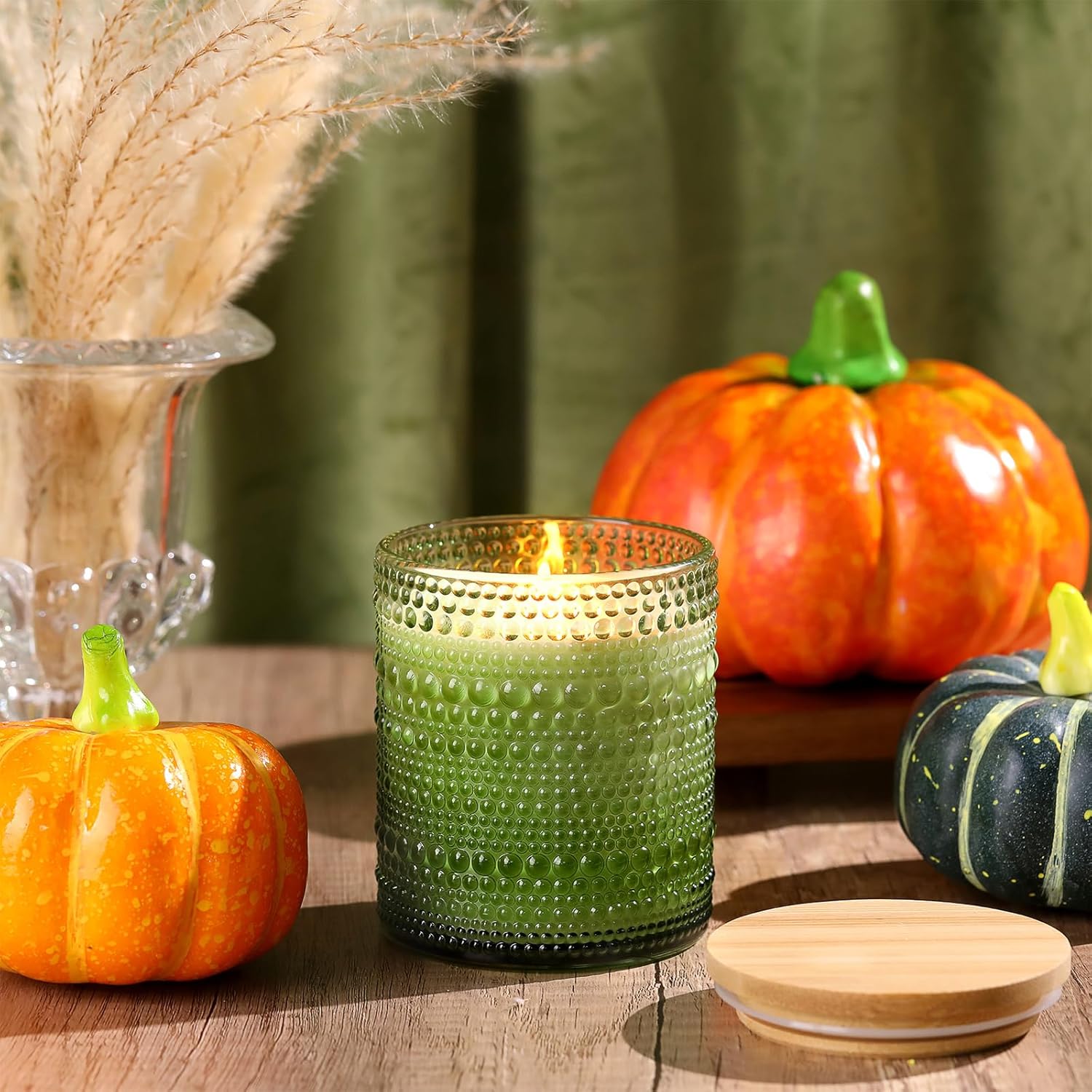 14oz Green Glass Candle Jars 6pcs for Candle Making