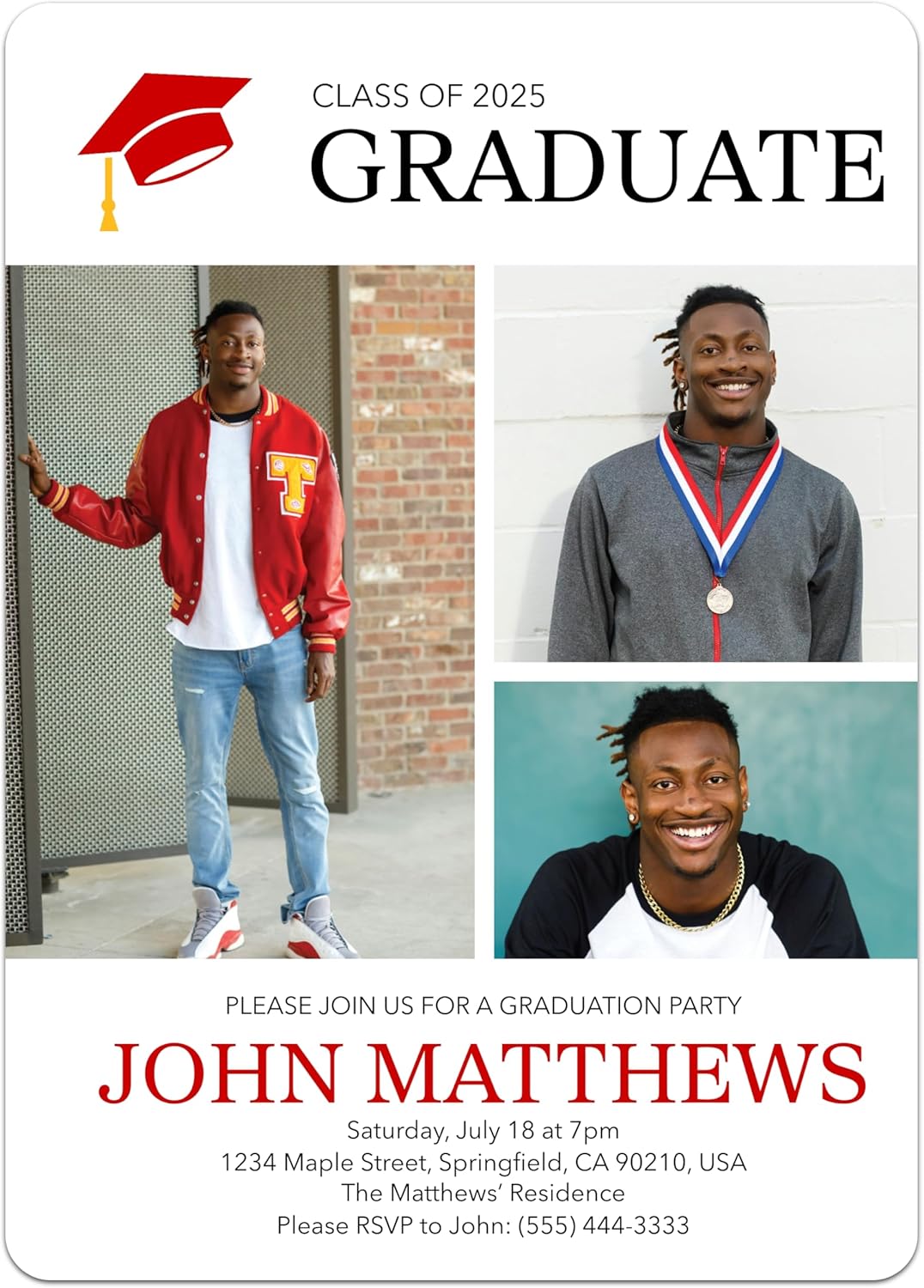 Personalized Graduation Invites with Photo - Custom Grad Party Cards