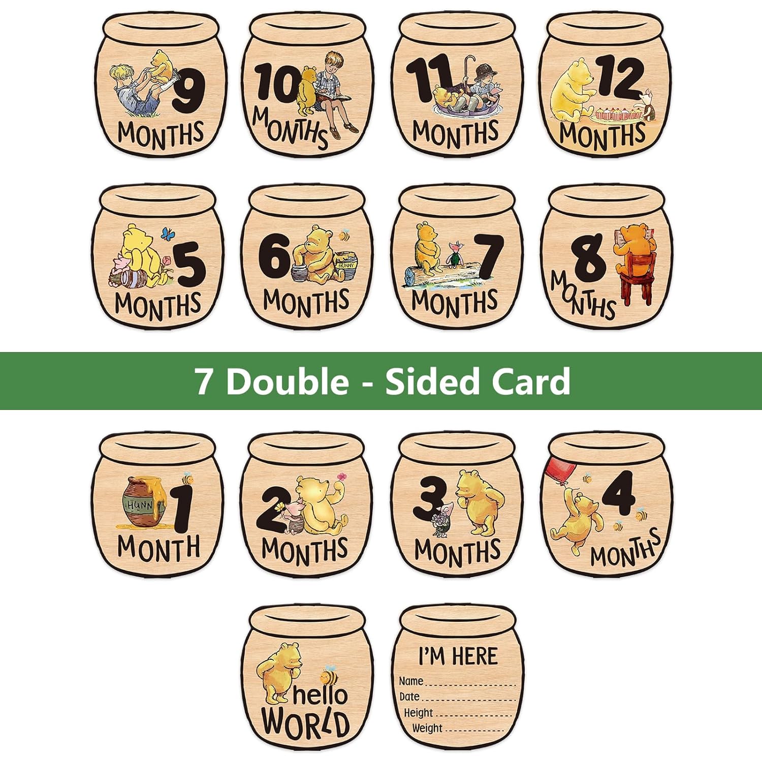 PAMBO Baby Bear Month Milestone Circles with Name Signs