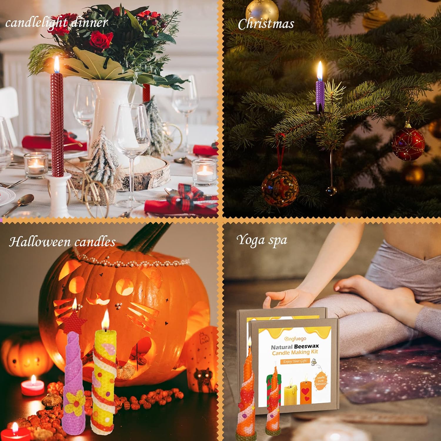 Bingfuego Beeswax Candle Making Kit for Kids 12 Sheets