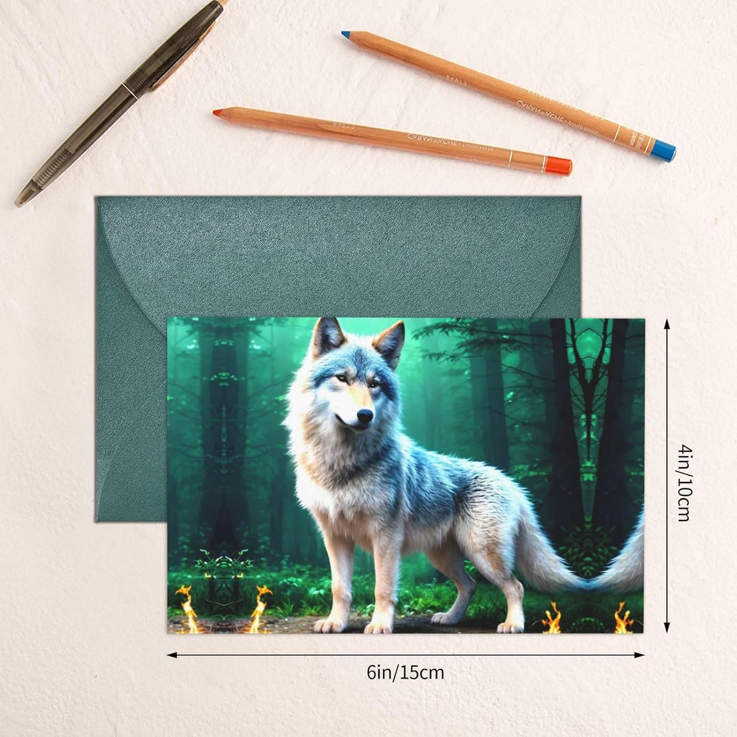 Dark Green Greeting Card with Envelope for Holidays