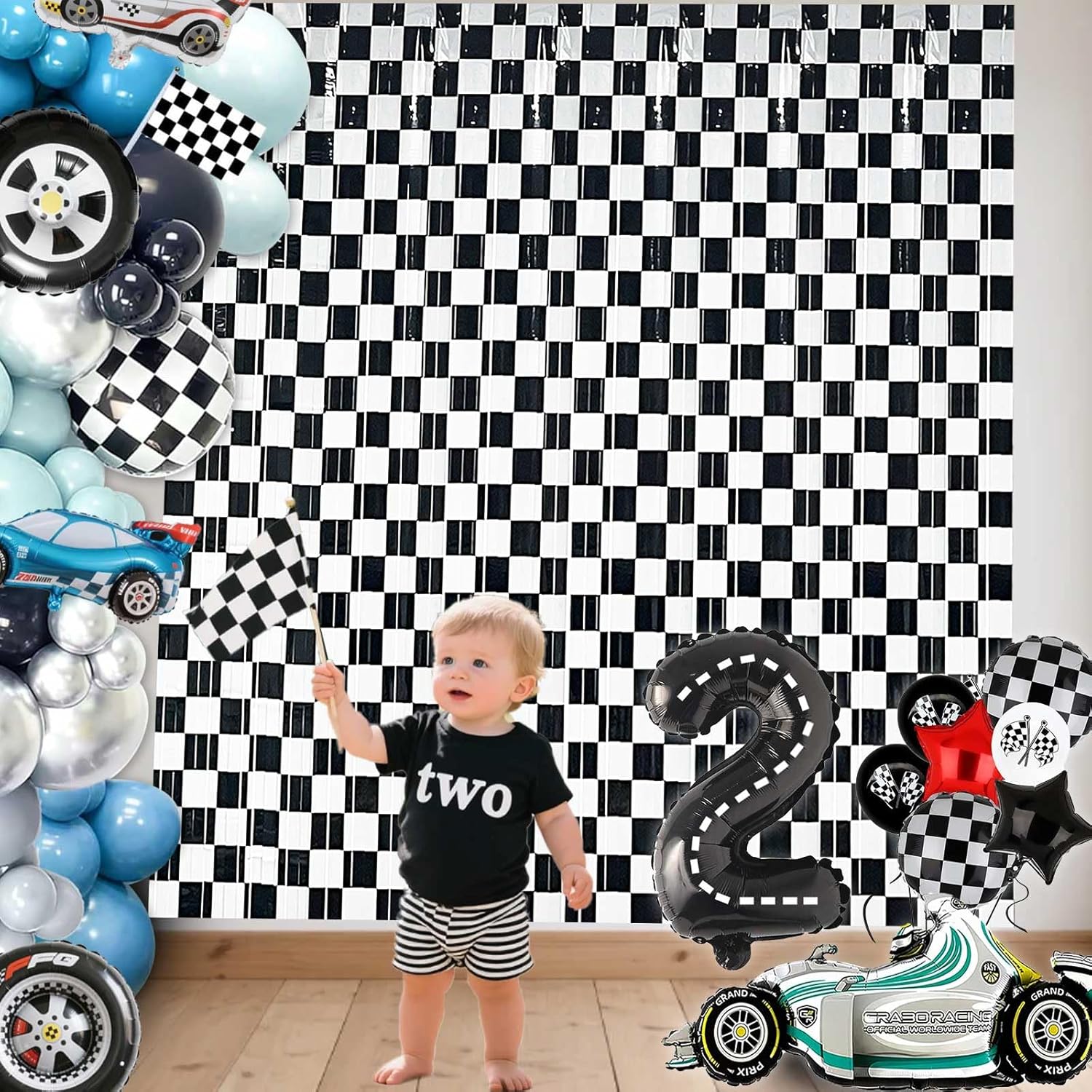 2 Race Car Backdrops for Birthday Parties and Photo Props