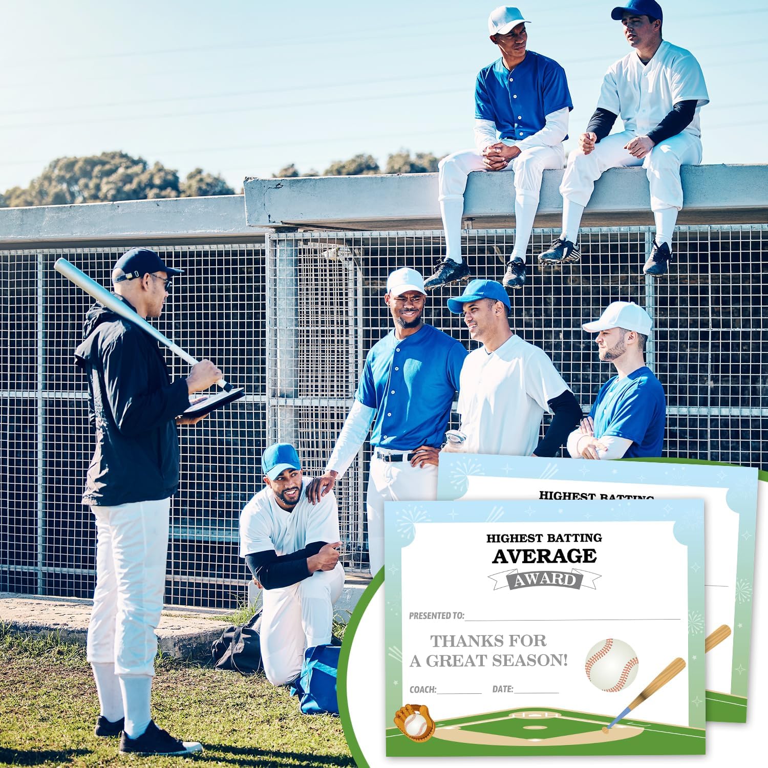 Baseball Award Certificates for Students Teachers Teams Employees