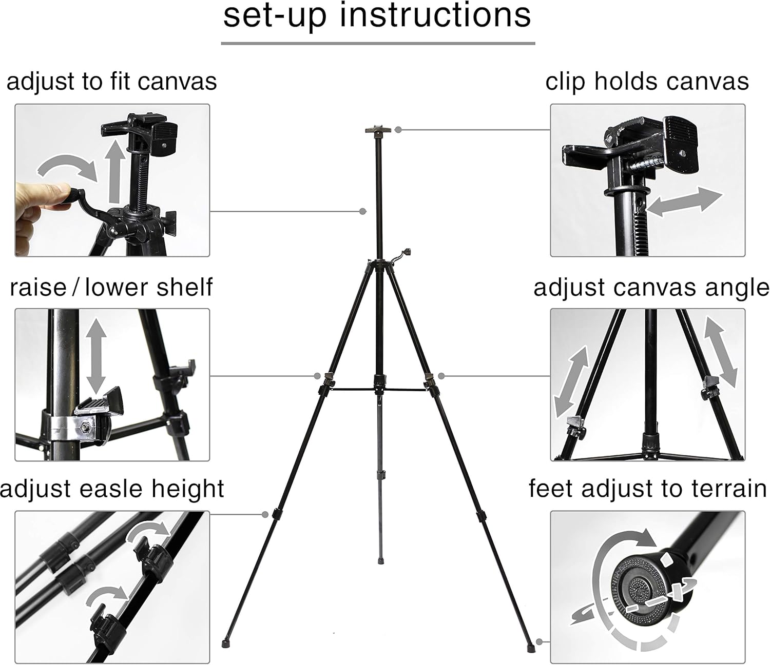 VViViD Aluminum Adjustable Light Weight Portable Display Easel 60 Inch