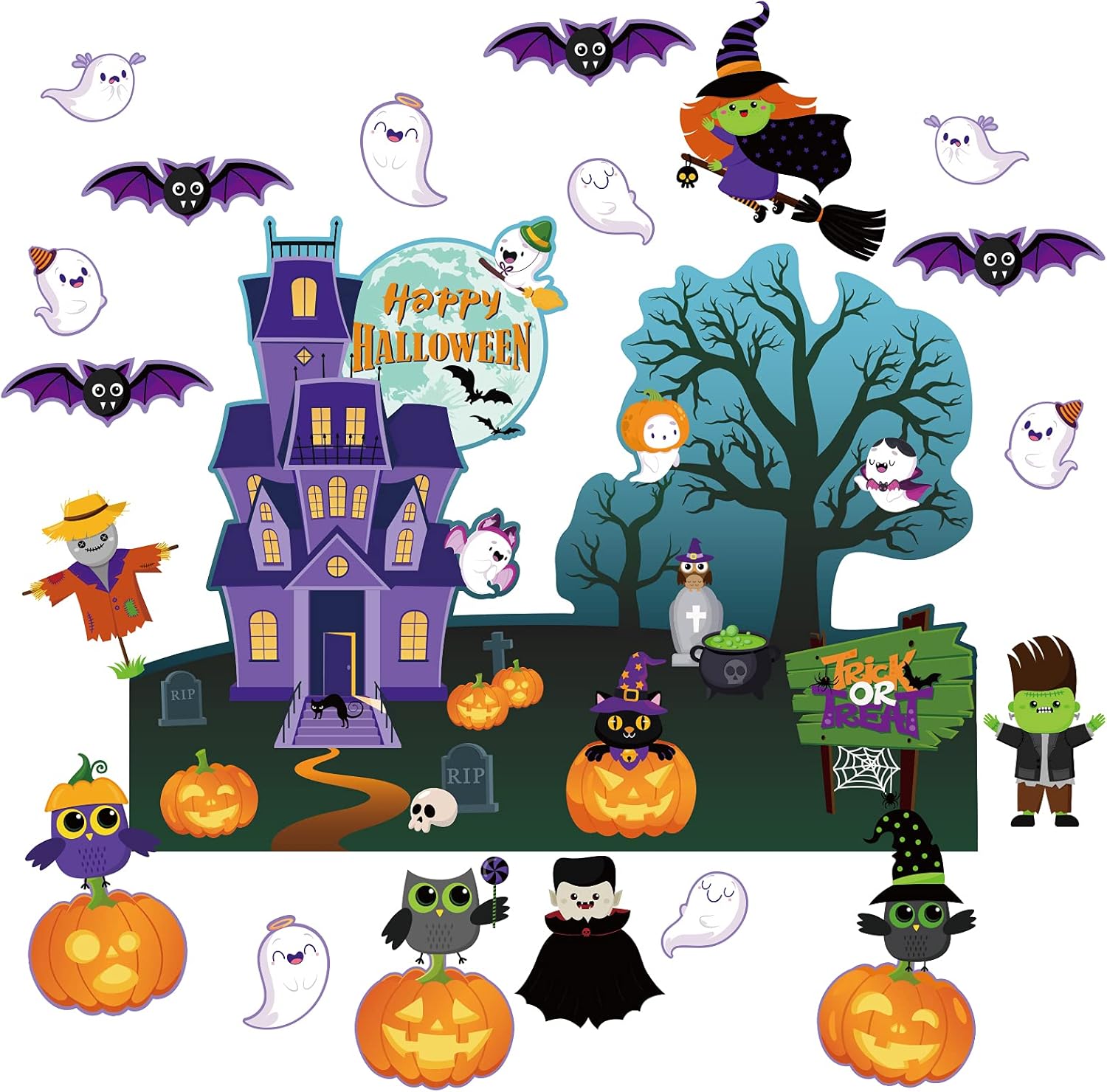 Halloween Bulletin Board Decorations 25 Piece Set