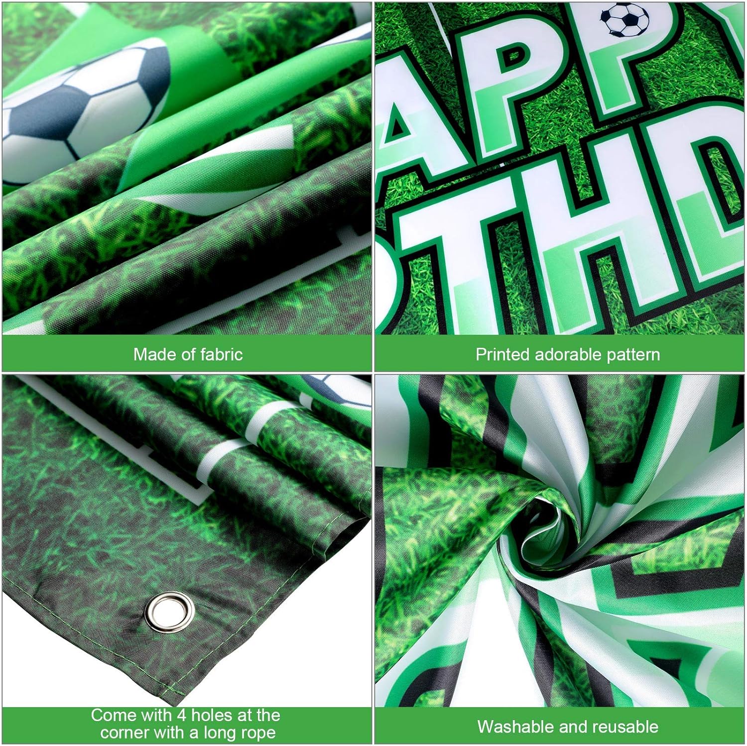Tatuo Soccer Birthday Party Backdrop Football Field Photo Background