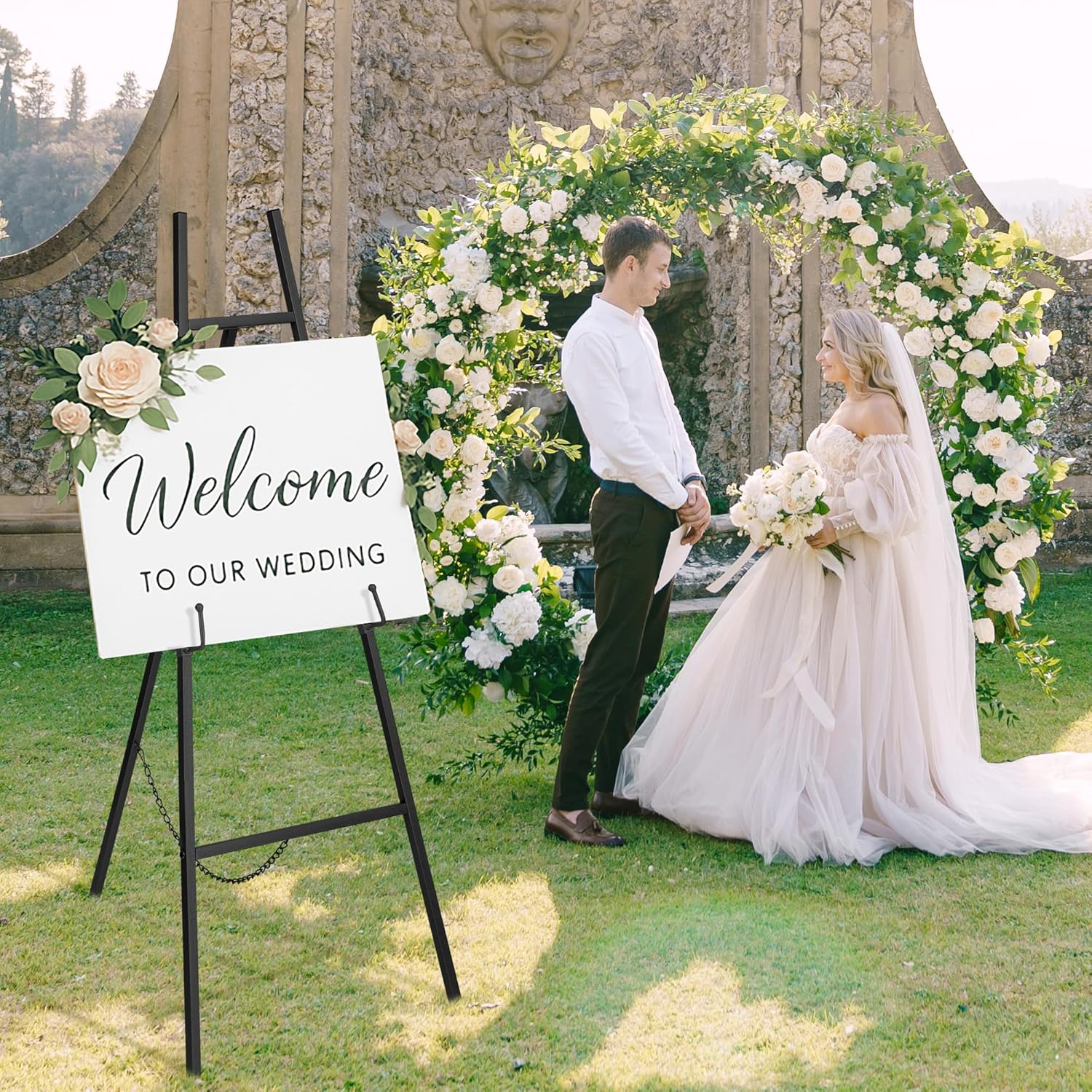 ARTASY 50 Inch Black Easel Stand for Wedding Signs and Art Displays
