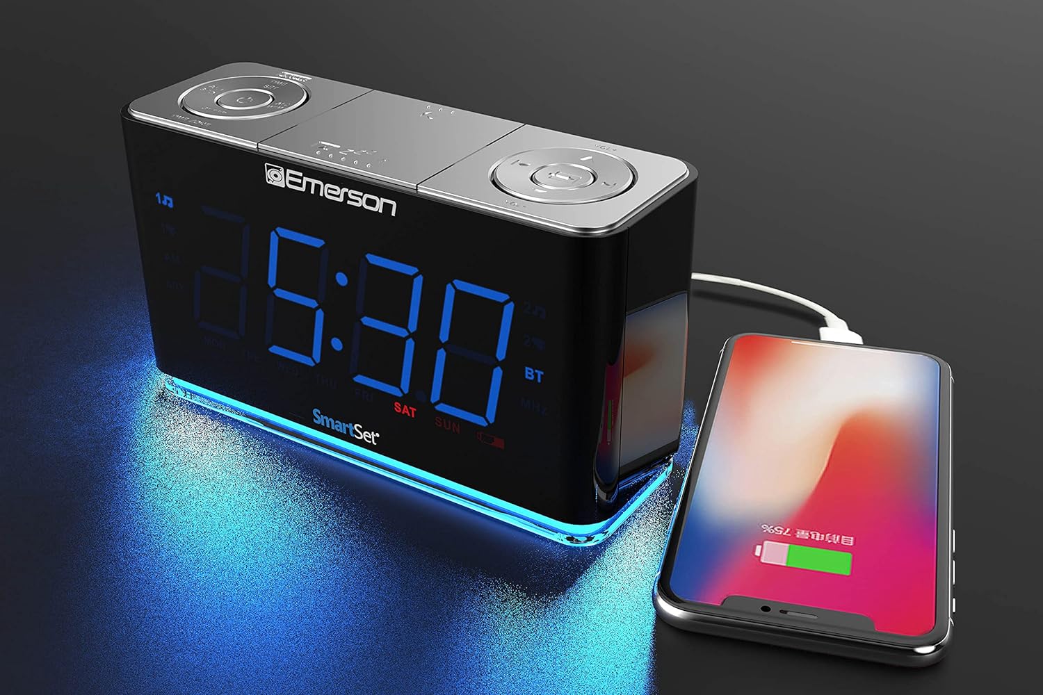 Emerson CKS1507 Smartset Radio Alarm Clock Black