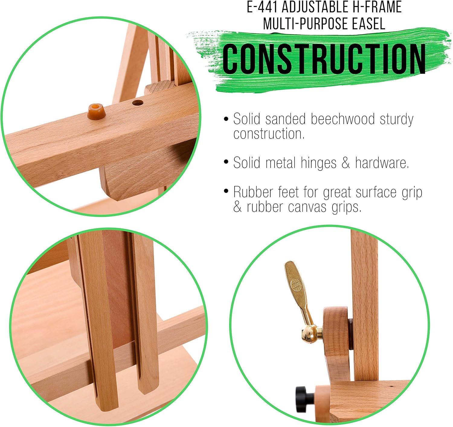 US Art Supply Large Adjustable H-Frame Easel