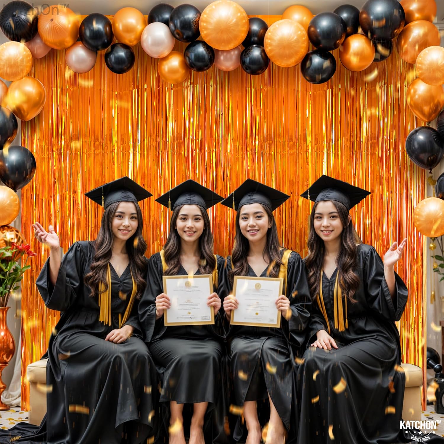 Orange Streamers Pack of 2 Basketball Party Backdrop