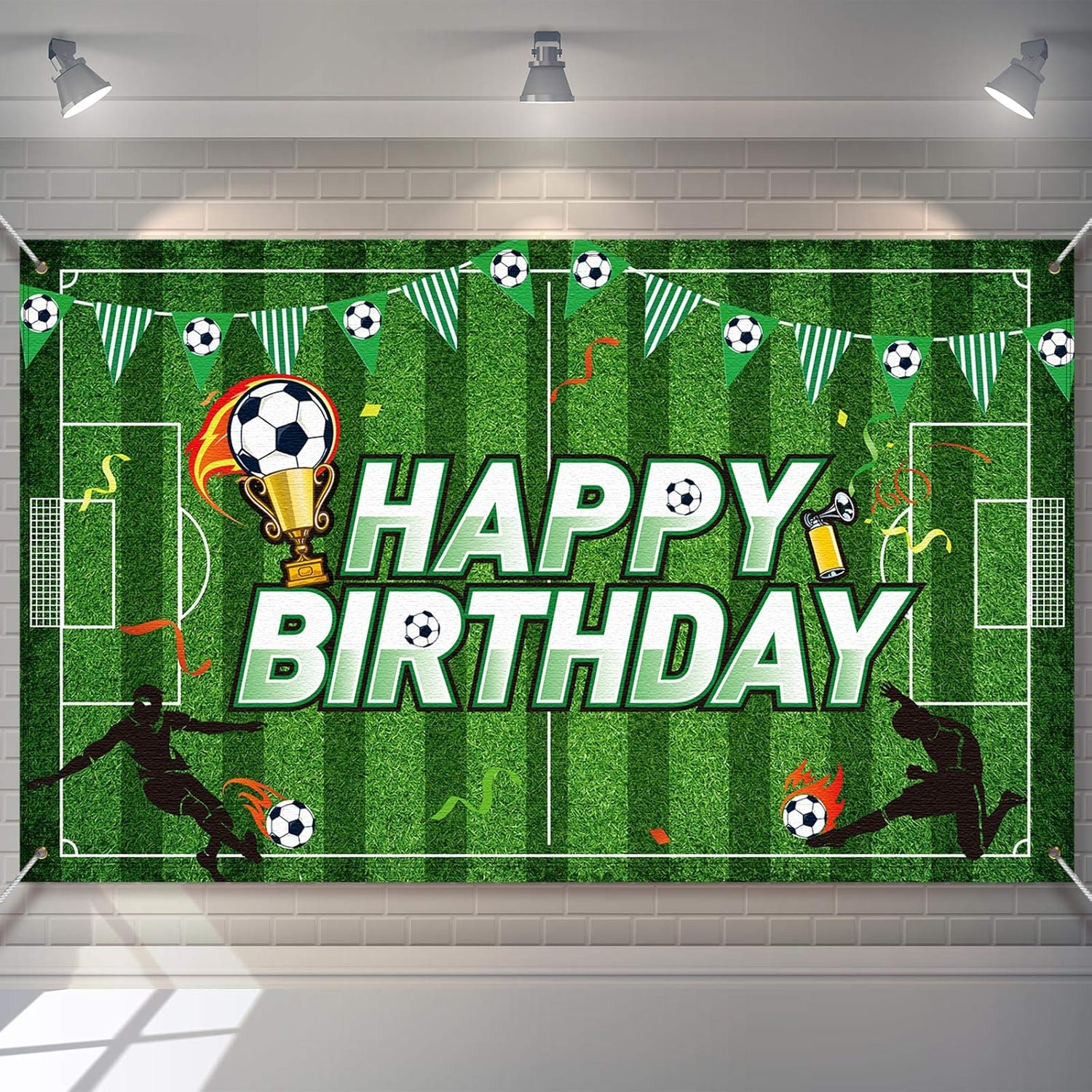 Tatuo Soccer Birthday Party Backdrop Football Field Photo Background