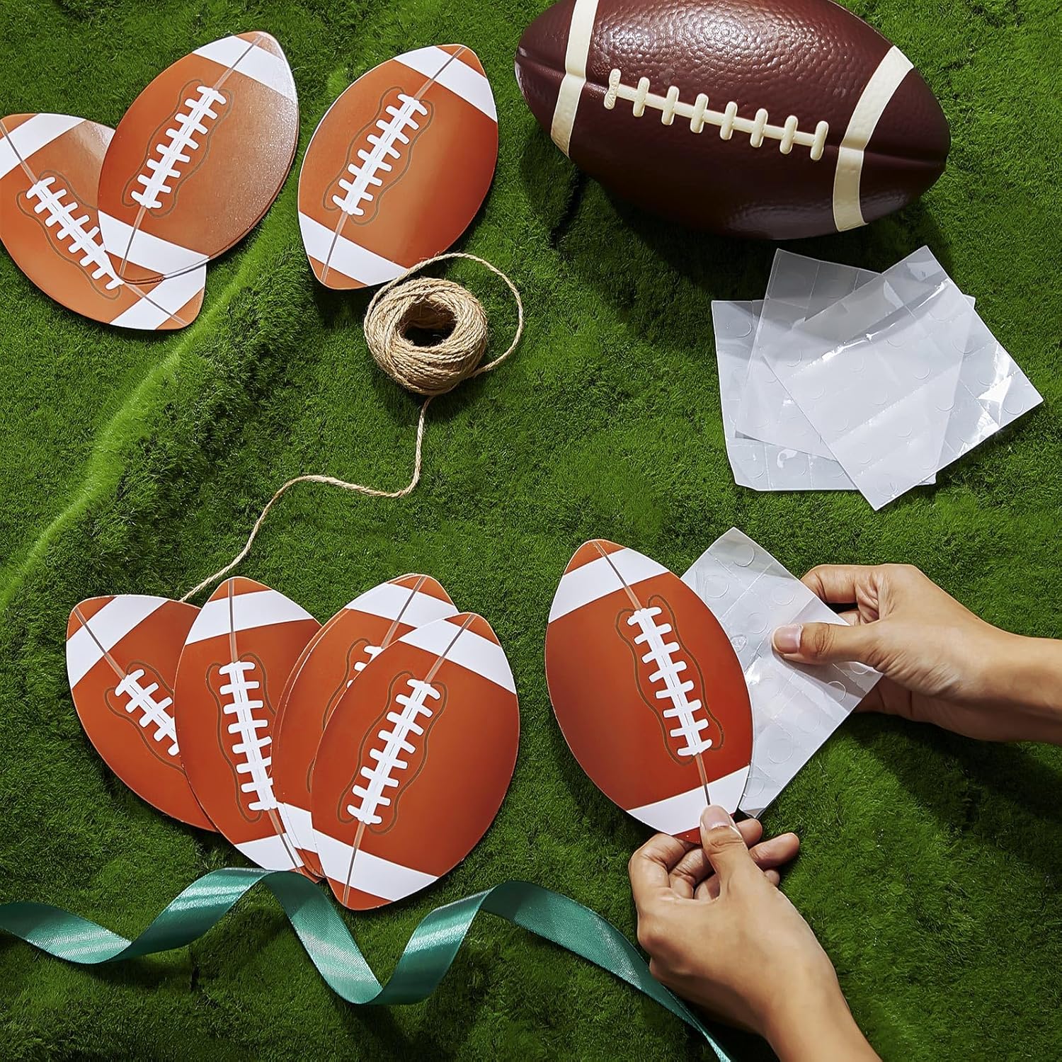 Tenceur 80 Pcs Football Cutouts Wall Decorations with Glue Dots