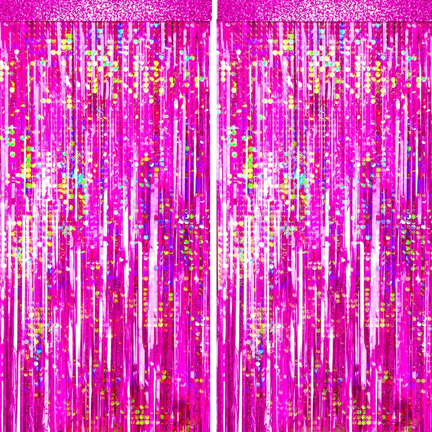 4-Pack Hot Pink Foil Fringe Backdrop