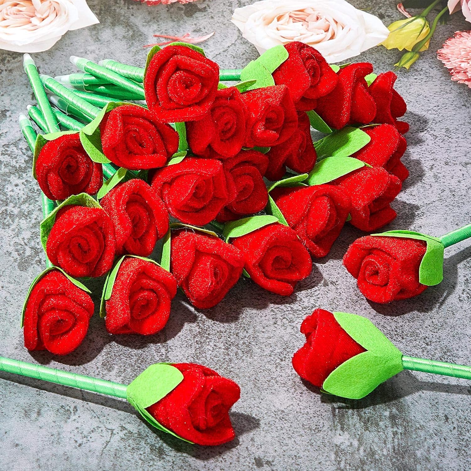 Zonon Valentines Day Rose Design Pens Set of 24