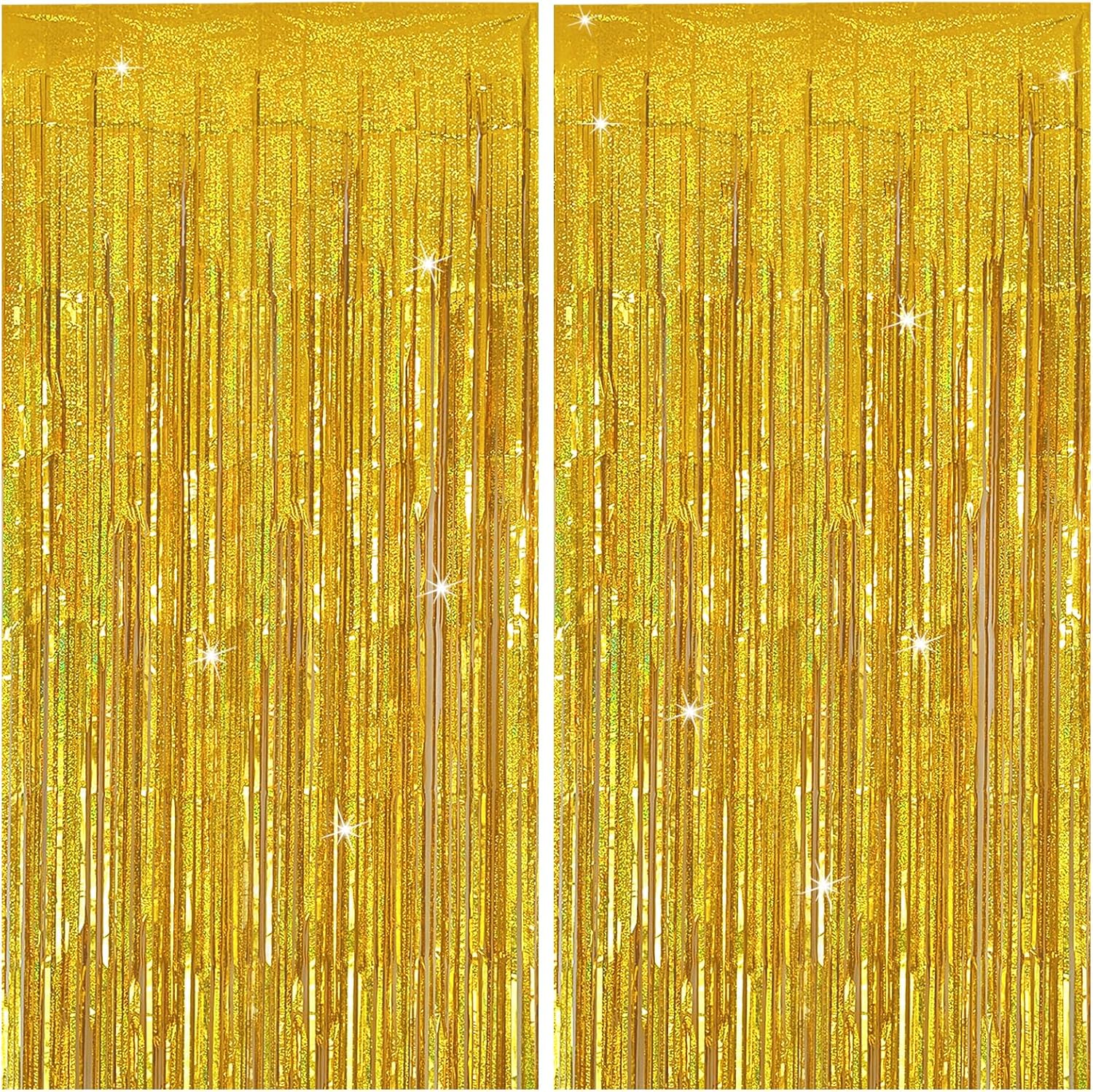 Tinsel Curtain Gold Birthday Decorations 2 Packs