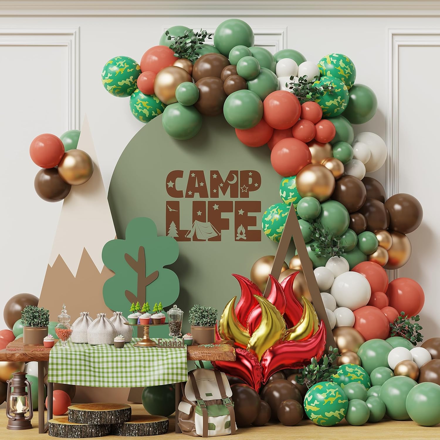 Enanal Happy Camper Balloon Arch Kit 146pcs